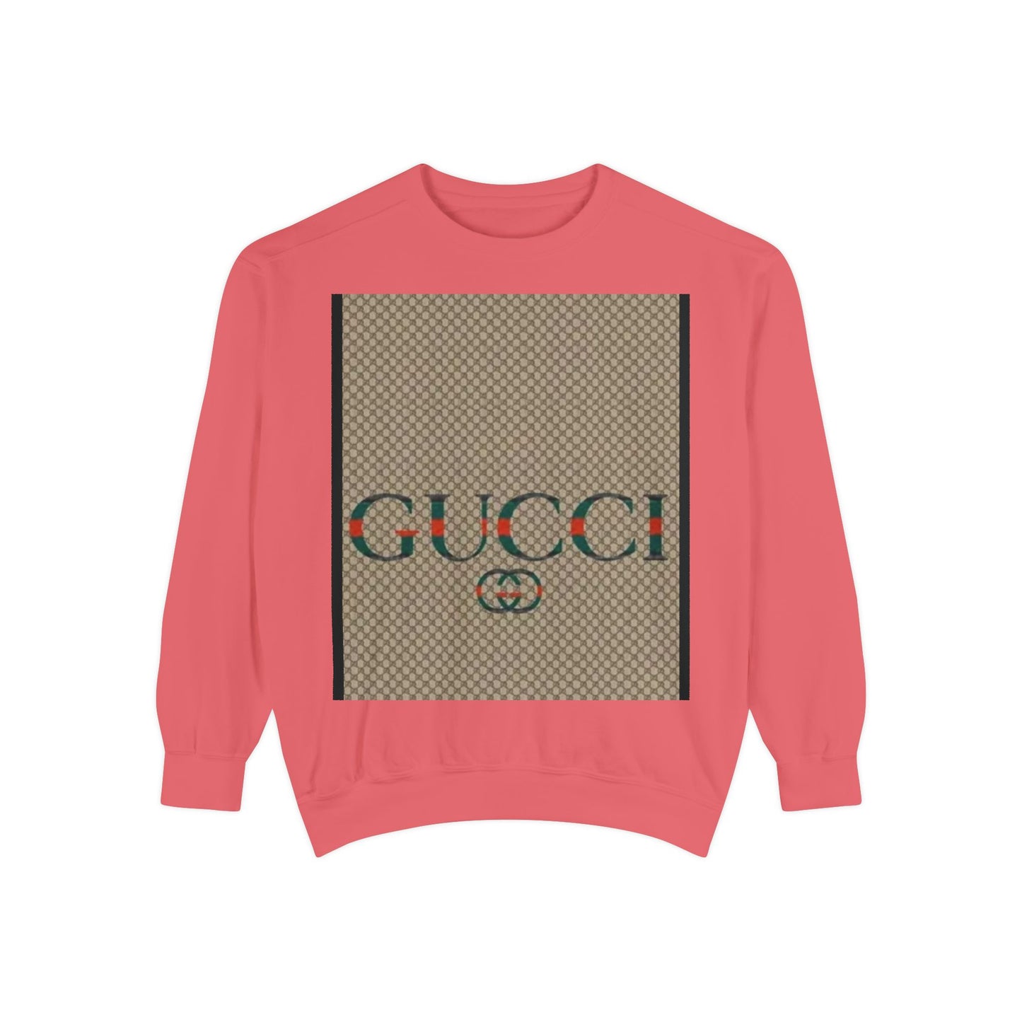 Fashionable Unisex Garment-Dyed Sweatshirt with GUCCI Design