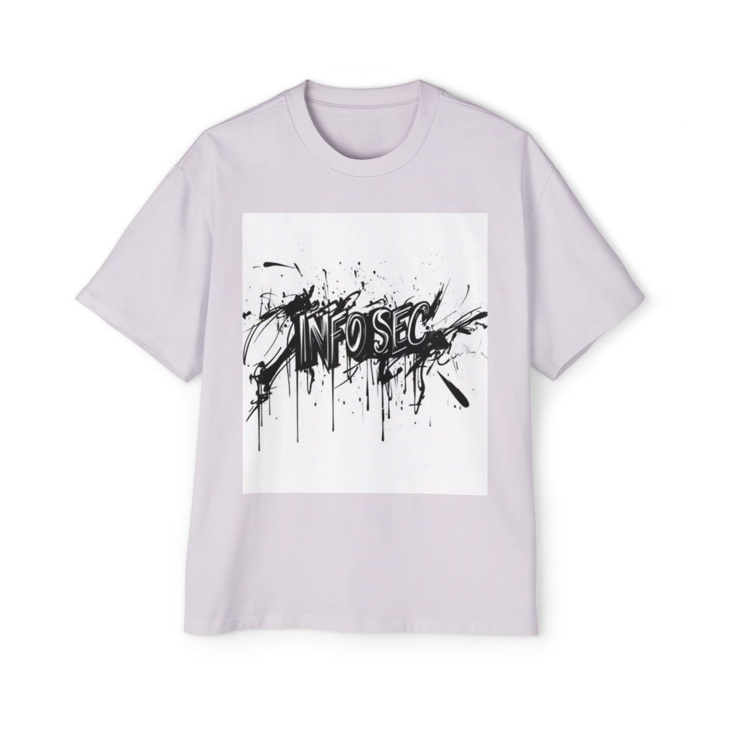 Men's Oversized Info Sec Tee - Urban Streetwear Graphic T-Shirt
