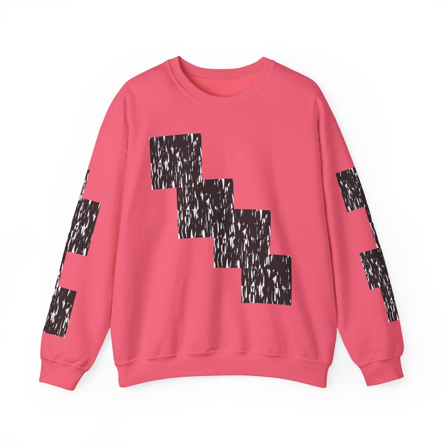 Trendy Graphic Crewneck Sweatshirt | Modern Abstract Black & White Design