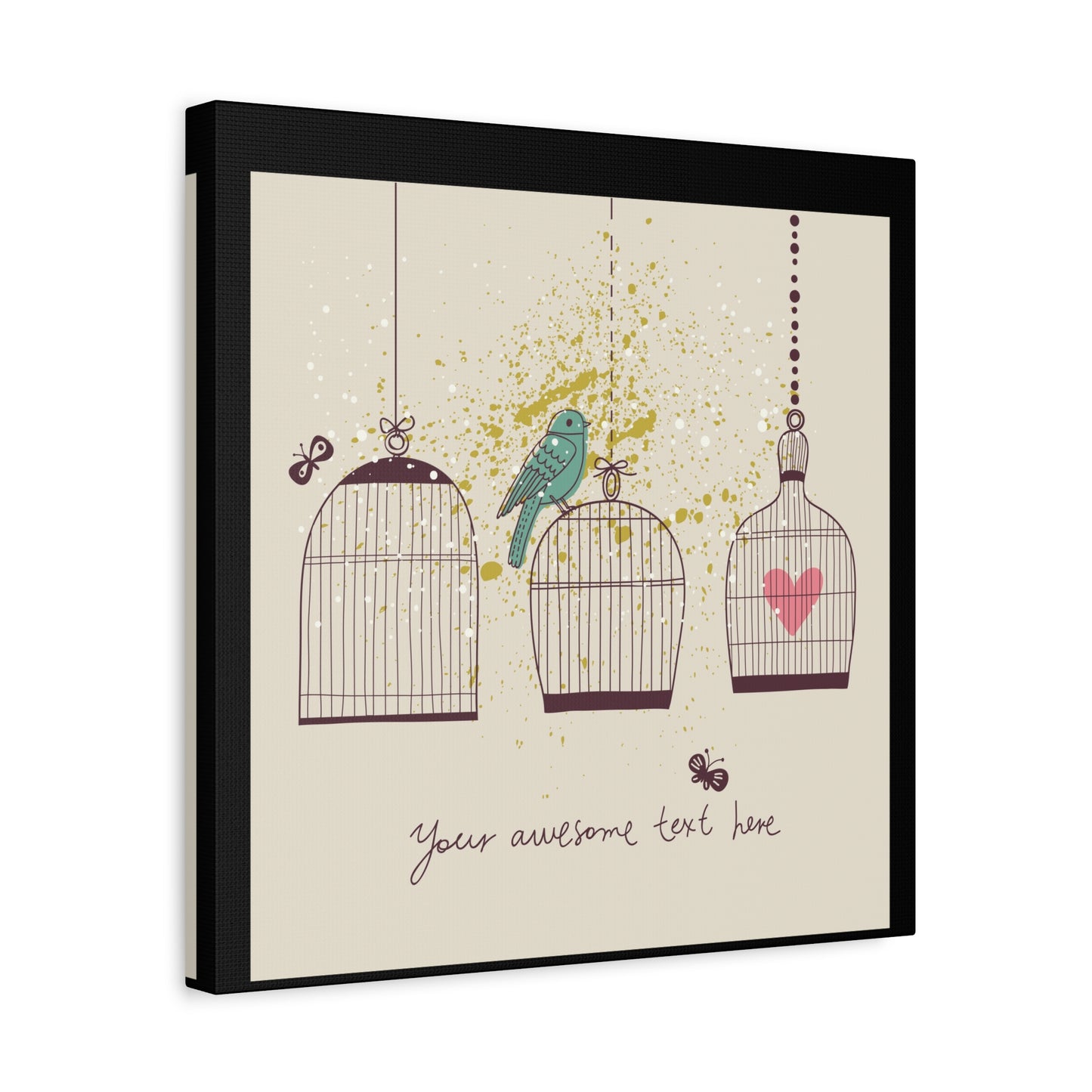 Whimsical Birdcage Canvas Wall Art - Personalized Home Decor