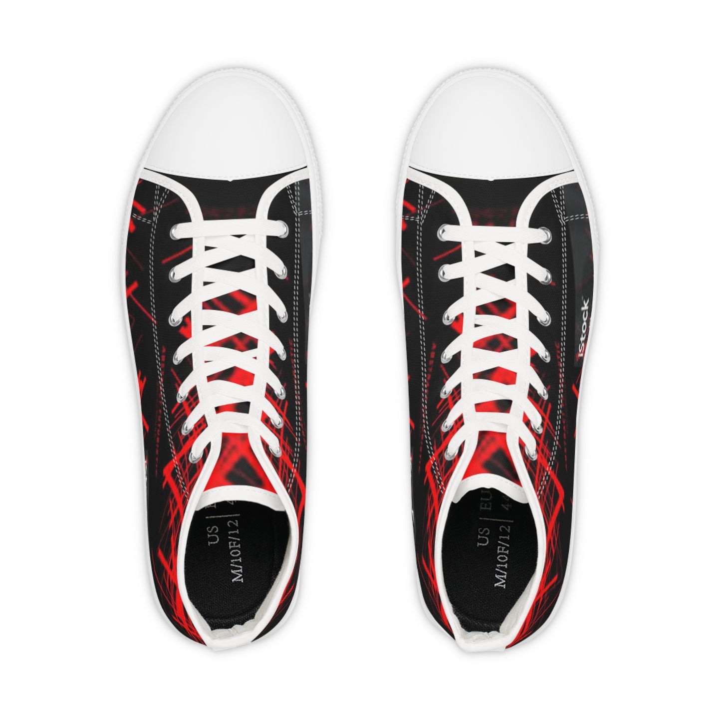 Men's High Top Sneakers - Abstract Red Design for Stylish Everyday Wear
