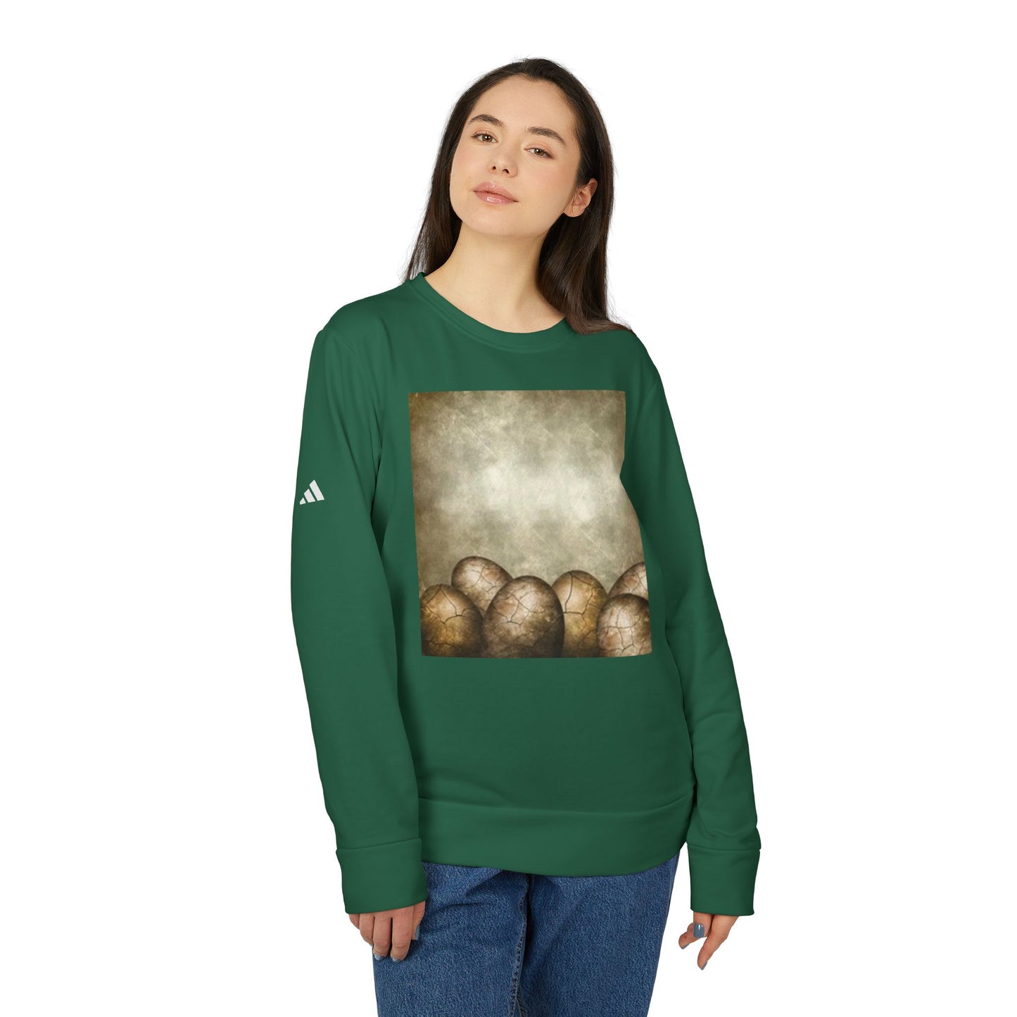 Cozy Artistic Egg Design Unisex Fleece Crewneck Sweatshirt