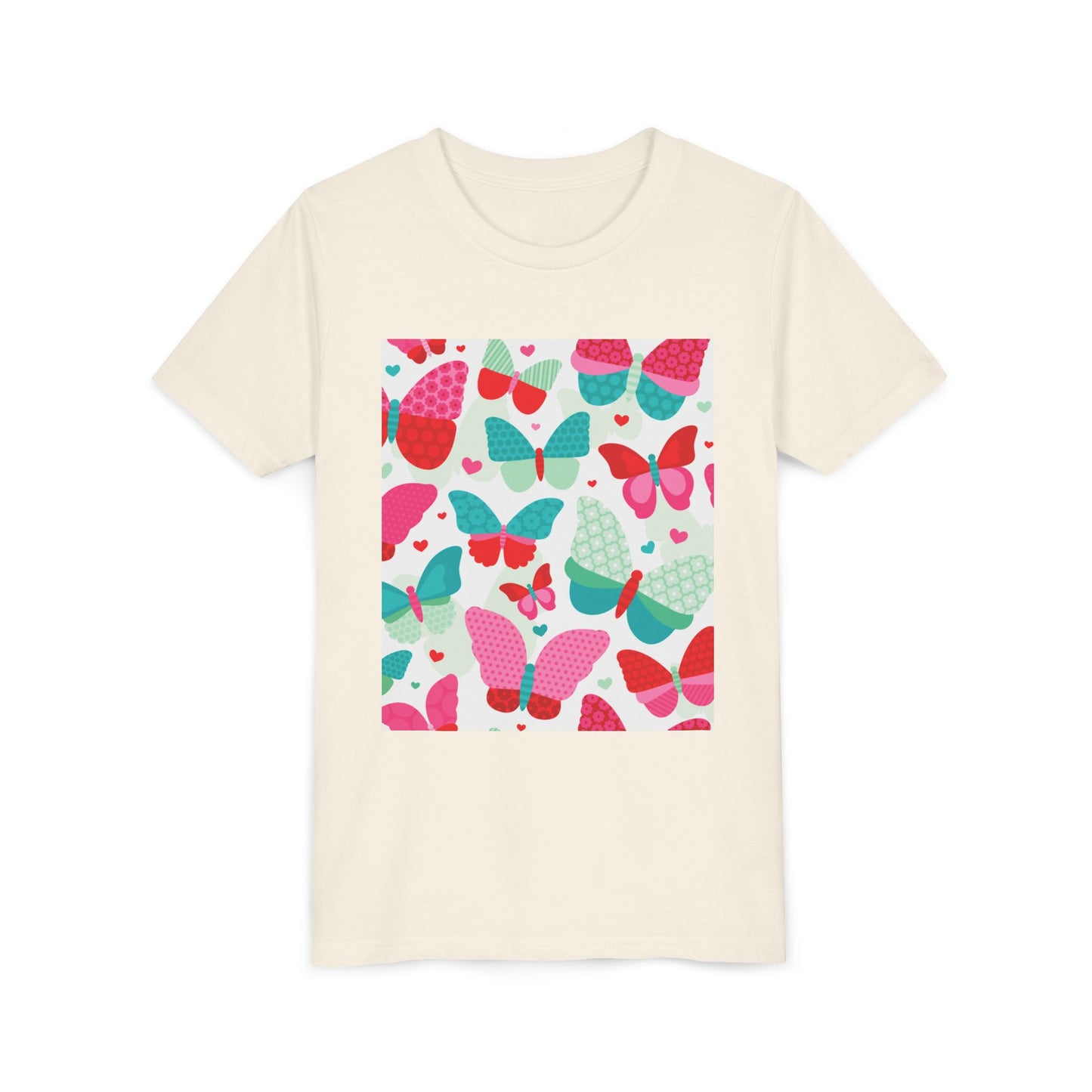 Colorful Butterfly Youth Short Sleeve Tee - Fun & Playful Design for Spring Celebrations