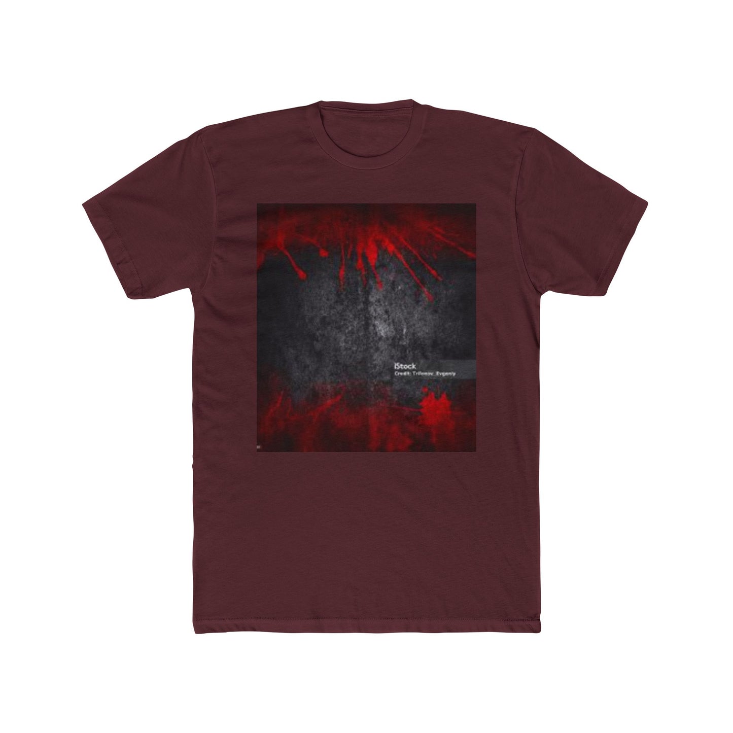 Unisex Cotton Crew Tee - Edgy Red Abstract Design