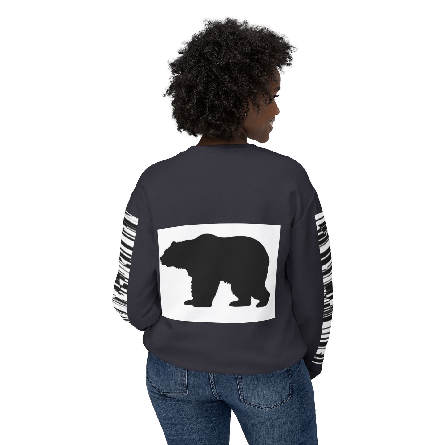 Stylish Bear Graphic Unisex Lightweight Crewneck Sweatshirt