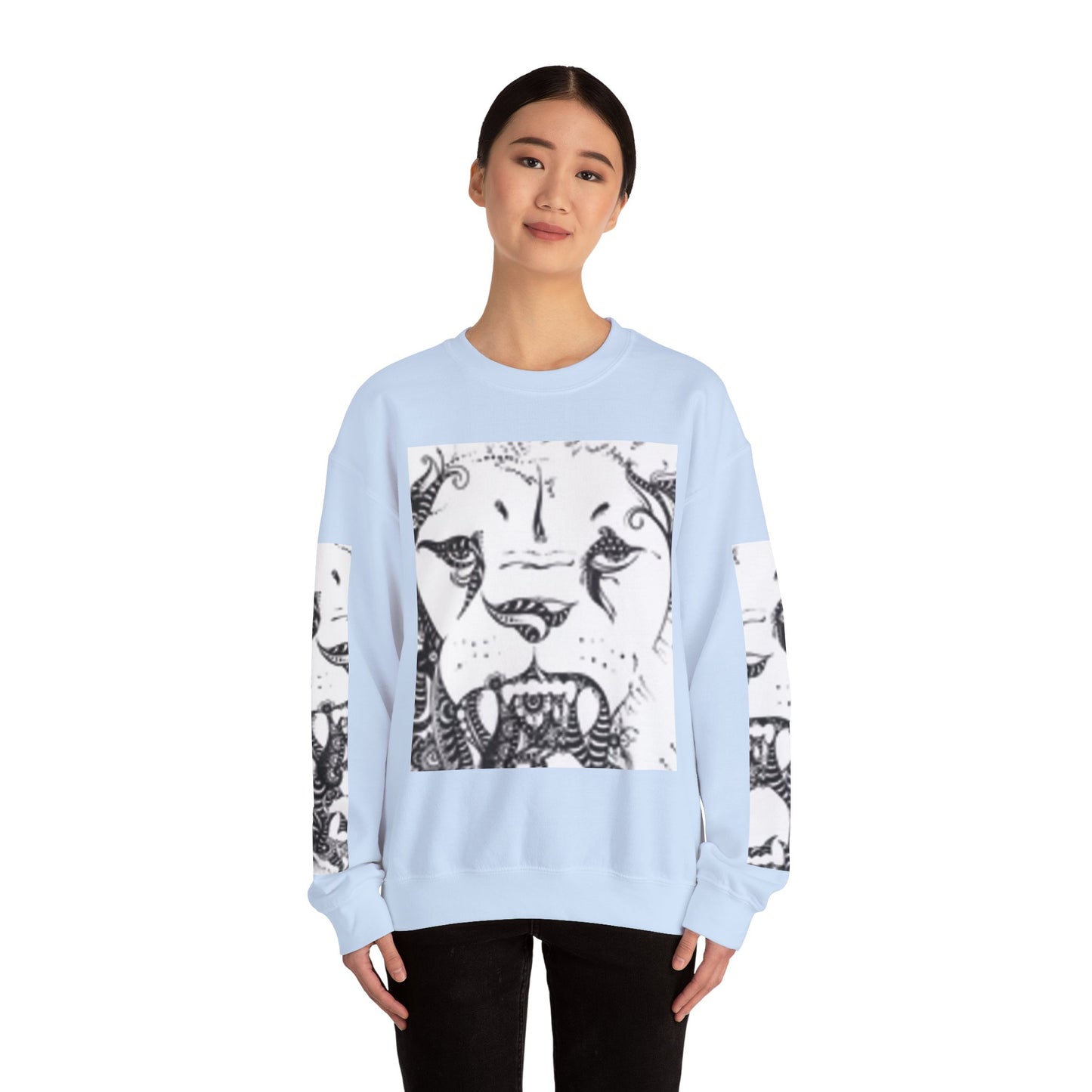 Wild Spirit Lion Graphic Crewneck Sweatshirt | Unisex Heavy Blend