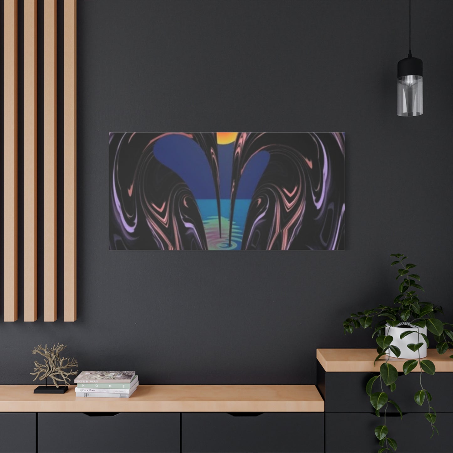 Romantic Abstract Canvas Art - Heart-Shaped Design for Home Decor
