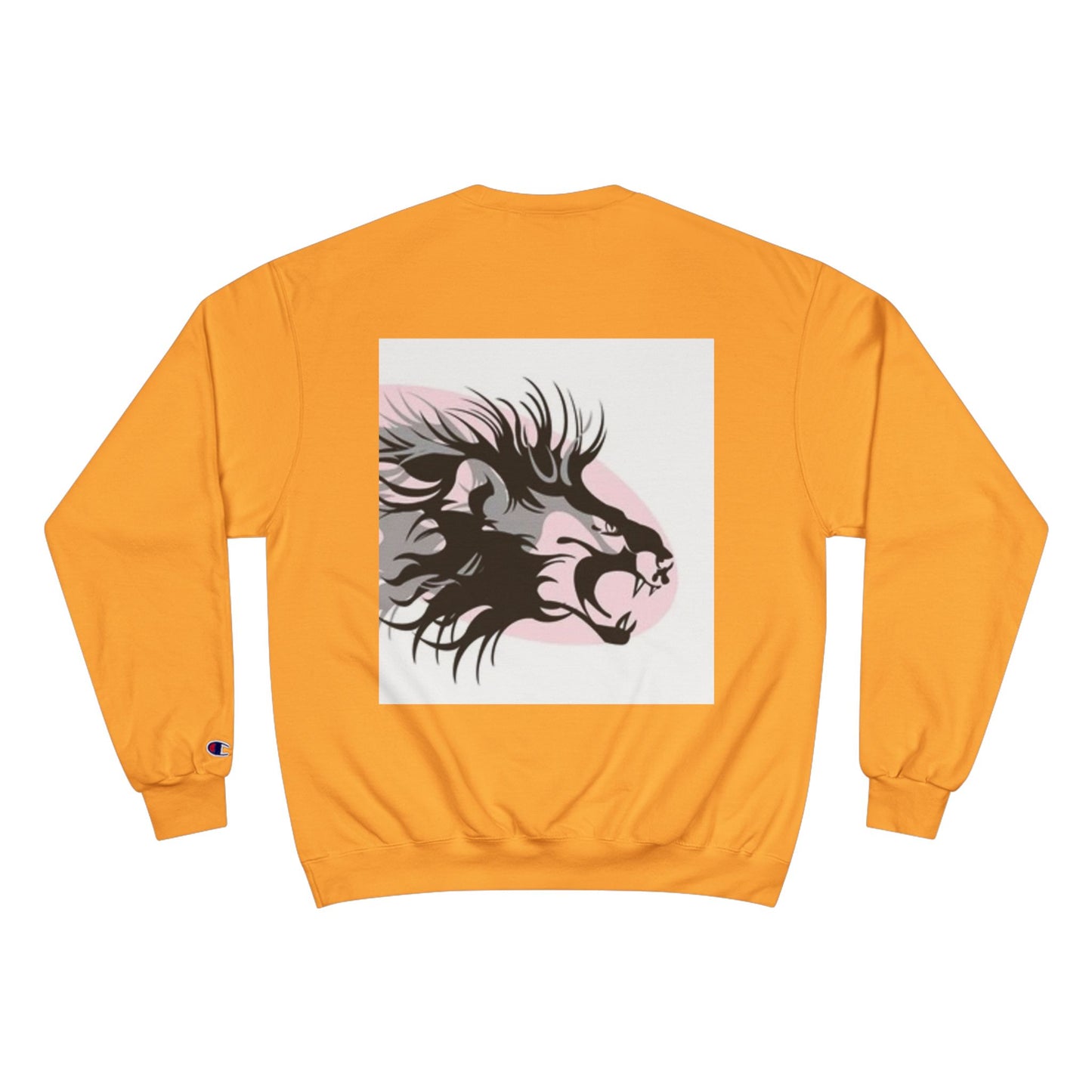 Fierce Lion Champion Sweatshirt - Bold Graphic, Unisex Casualwear