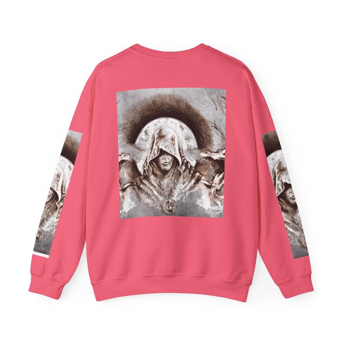 Mystical Hooded Figure Unisex Crewneck Sweatshirt - Fantasy Apparel for Dreamers