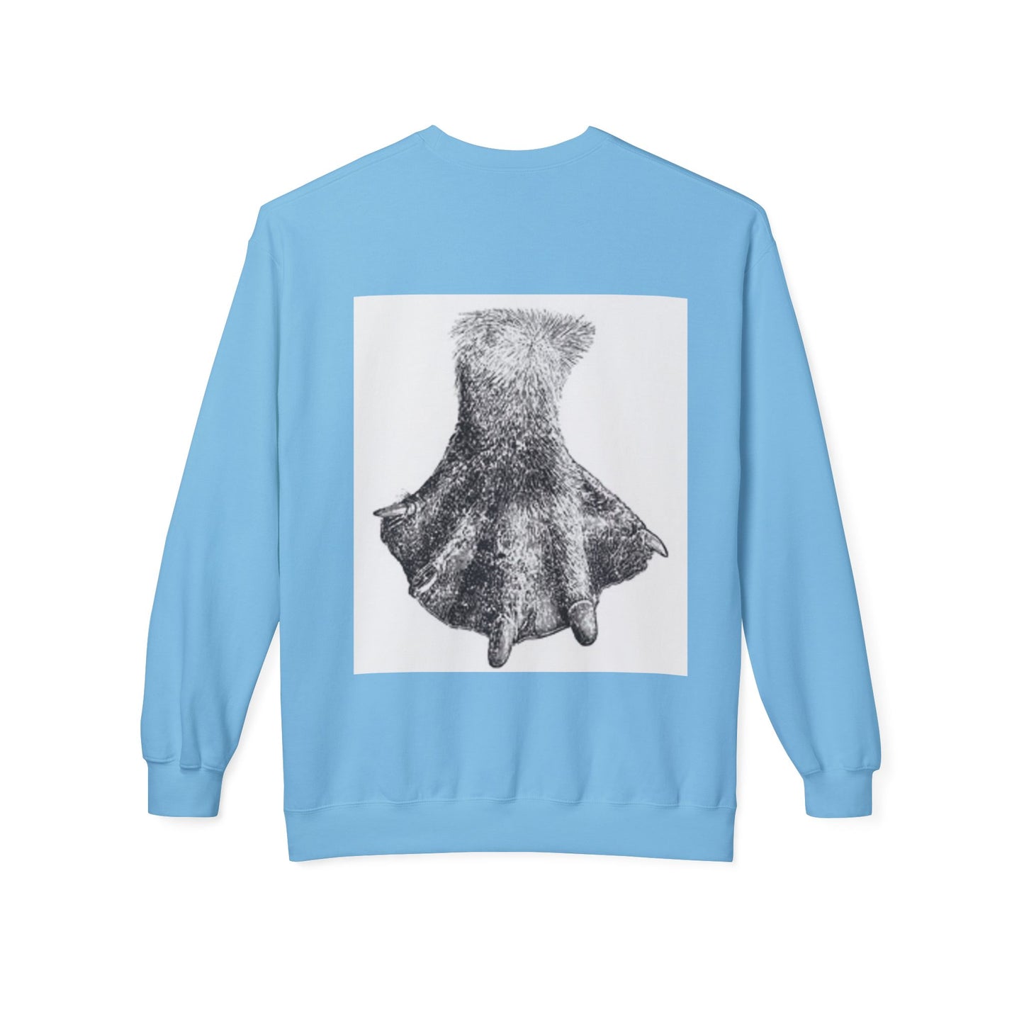 Artistic Fleece Crewneck Sweatshirt with Unique Dress Design