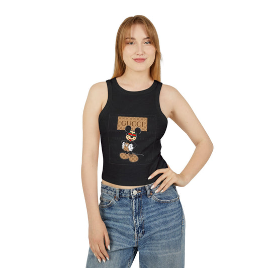 Trendy Women's Micro Rib Racer Tank Top - Stylish and Comfortable for Everyday Wear
