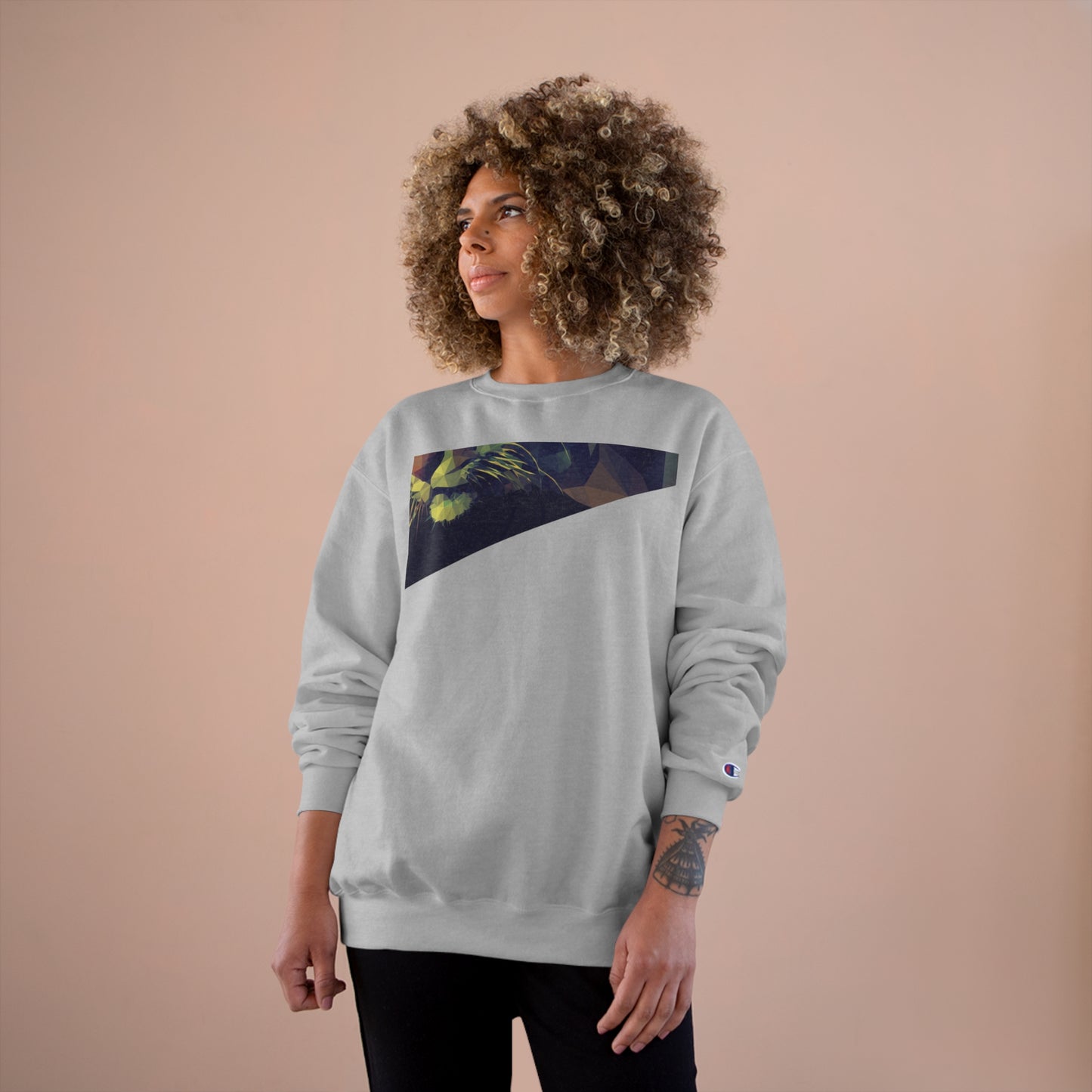 Geometric Cat Champion Sweatshirt - Cozy & Stylish Apparel for Cat Lovers