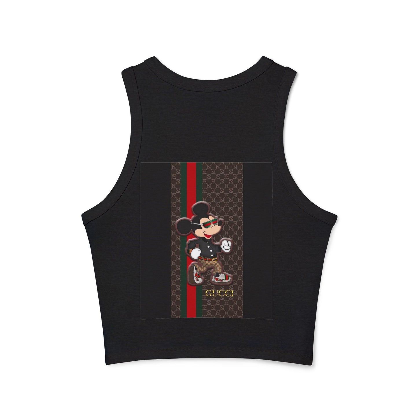 Trendy Women’s Micro Rib Racer Tank Top with Stylish Mickey Design