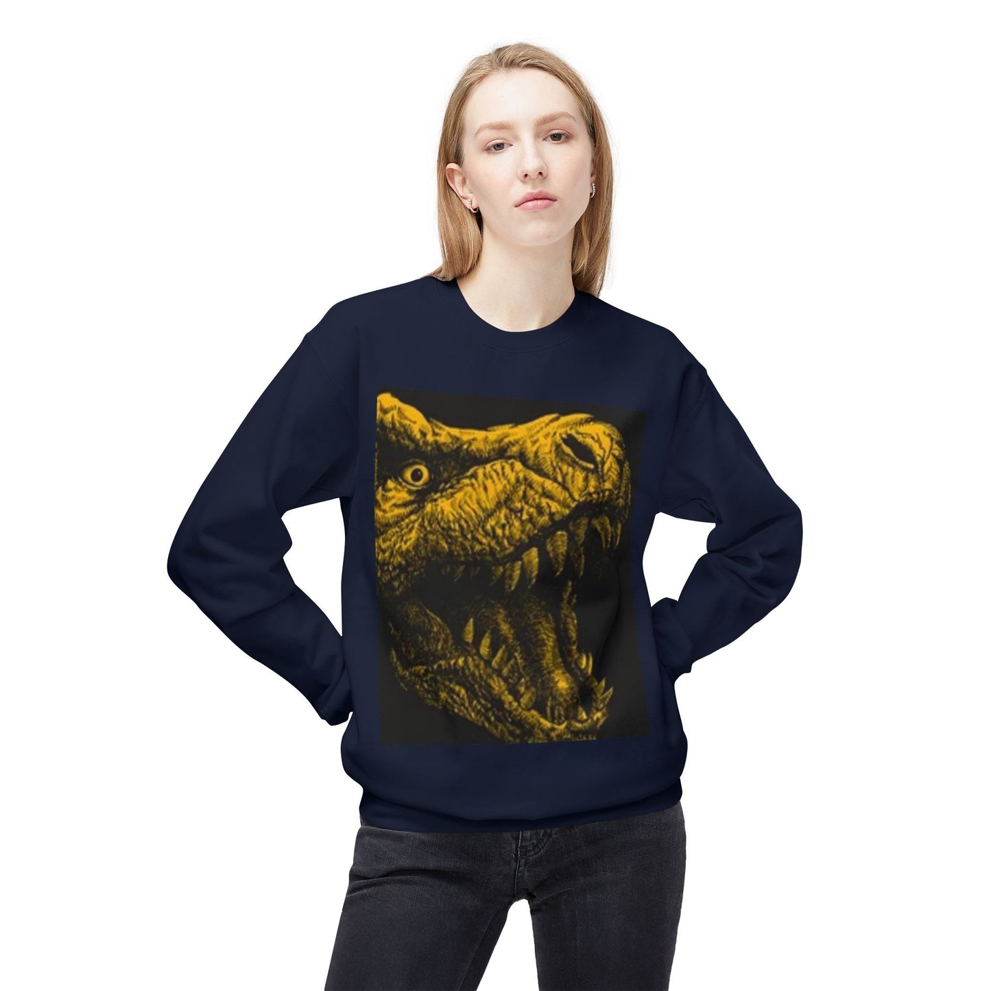 Unisex Dinosaur Graphic Sweatshirt - Cozy Midweight Crewneck