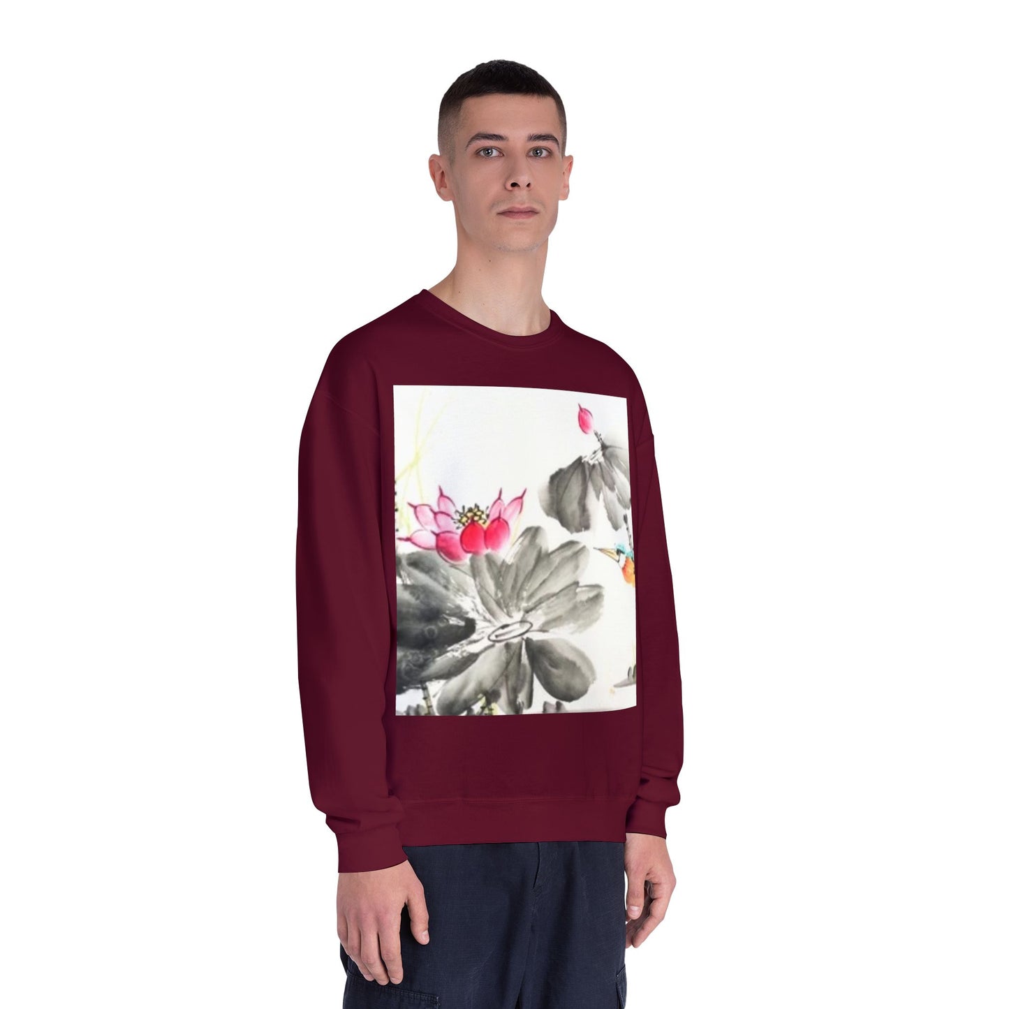 Lotus Blossom Unisex Crewneck Sweatshirt - Cozy Botanical Art Design