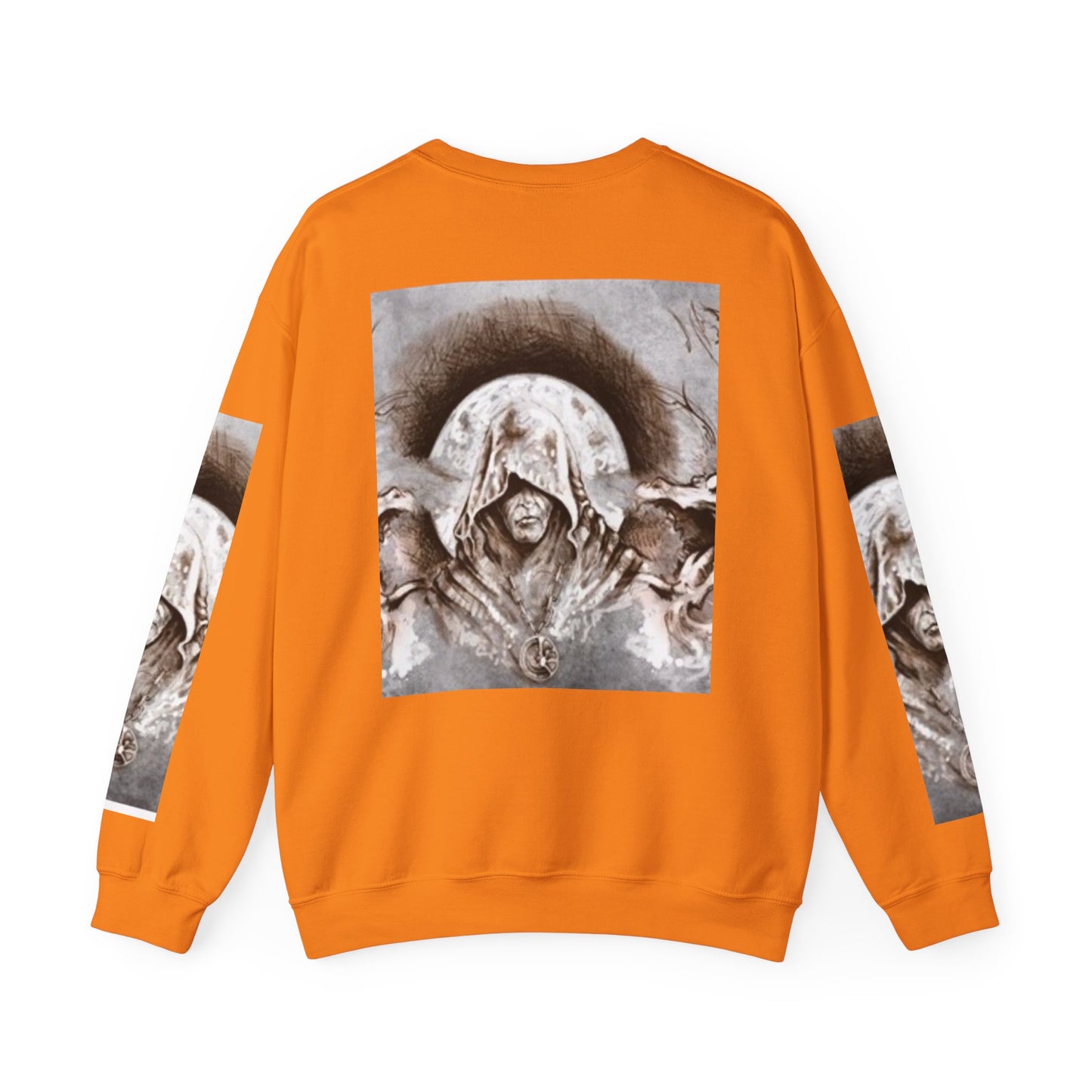 Mystical Hooded Figure Unisex Crewneck Sweatshirt - Fantasy Apparel for Dreamers