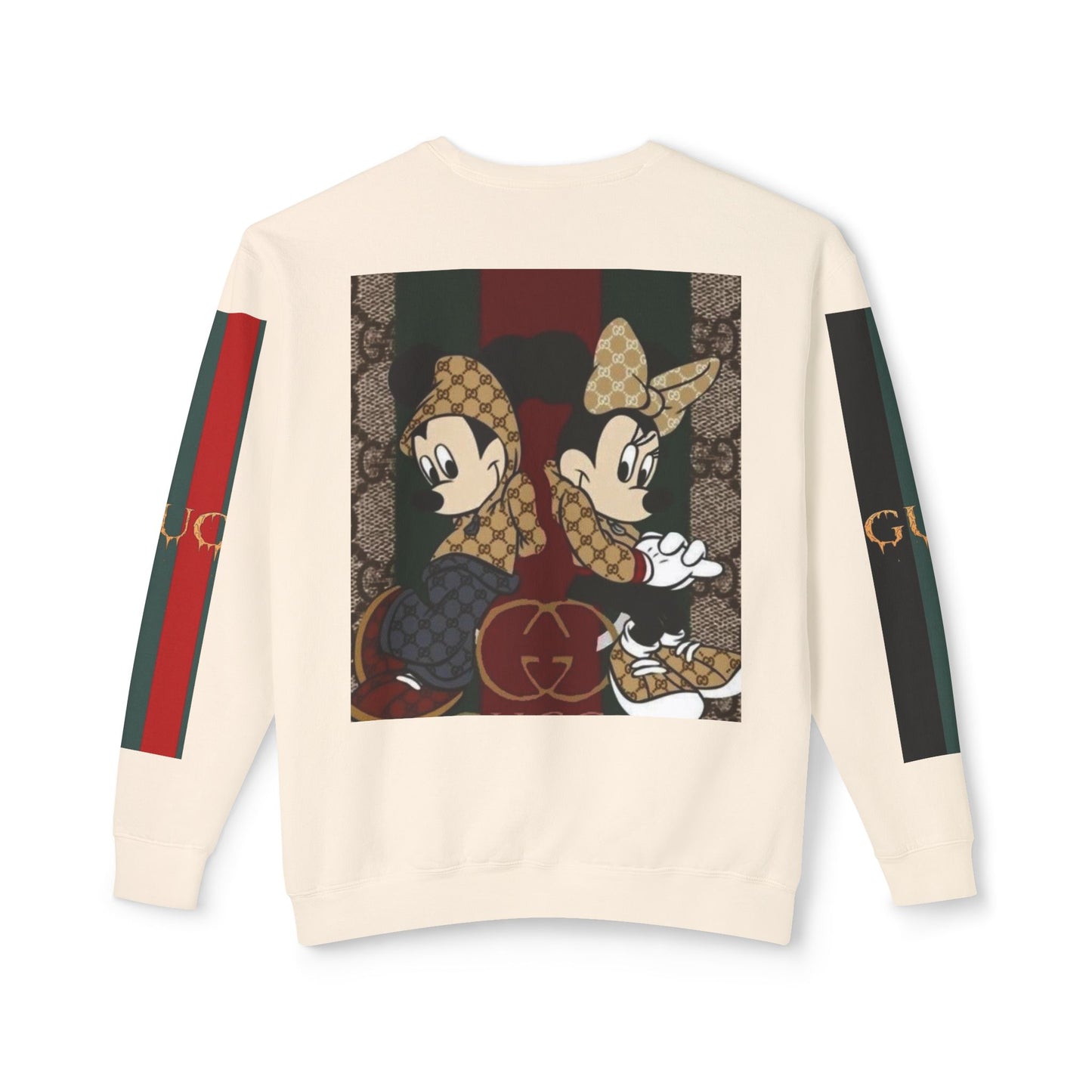 Gucci Inspired Unisex Crewneck Sweatshirt with Mickey & Minnie Design