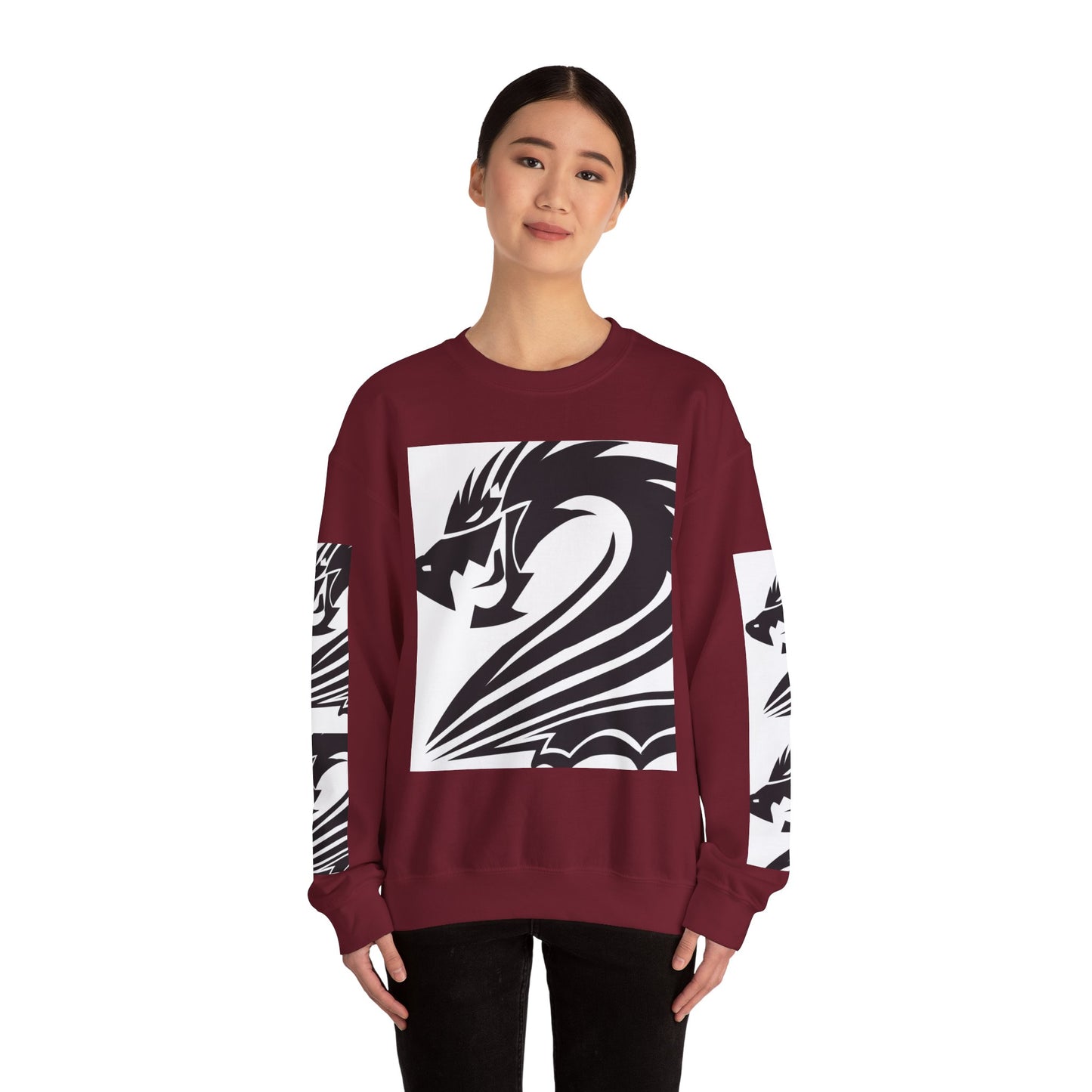 Dragon Graphic Unisex Heavy Blend Sweatshirt - Cozy and Stylish for Fantasy Enthusiasts