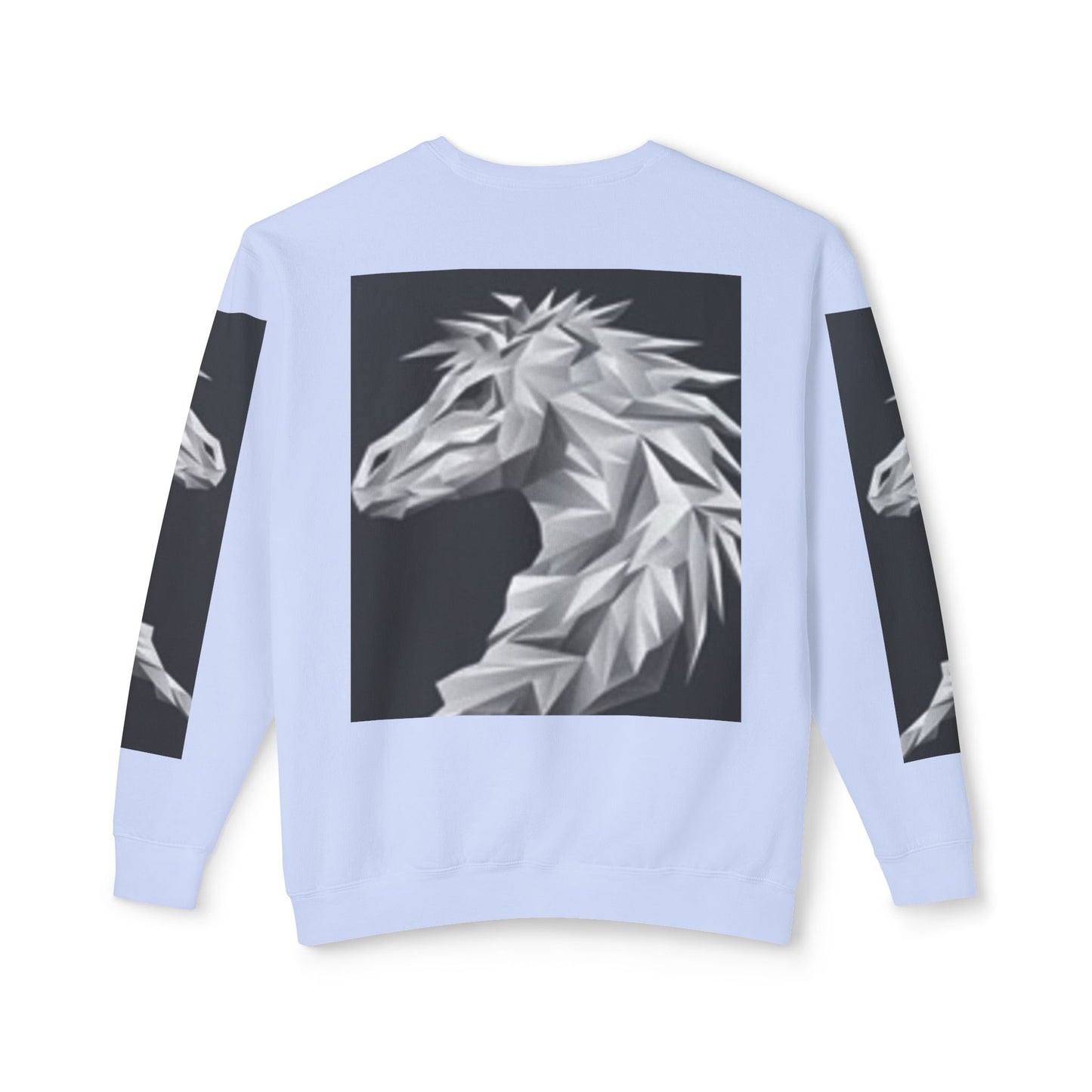 Unisex Lightweight Crewneck Sweatshirt - Stylish Geometric Horse Design