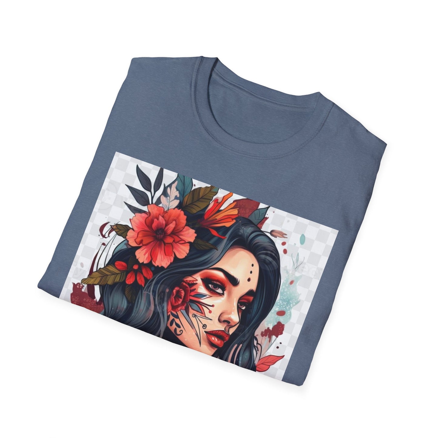 Bold Floral Art Unisex Softstyle T-Shirt
