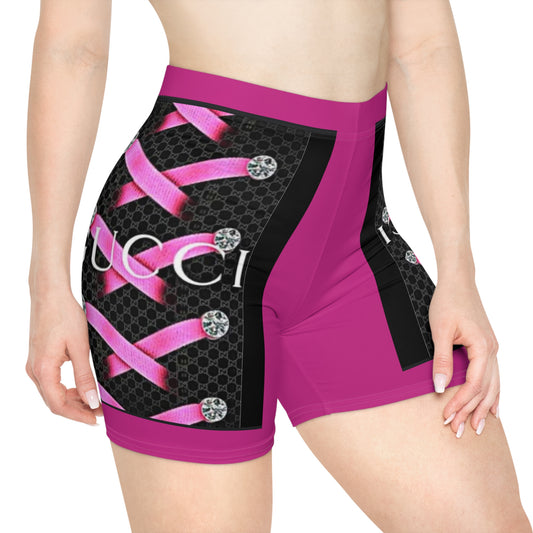Stylish Women's Biker Shorts with Pink Accents