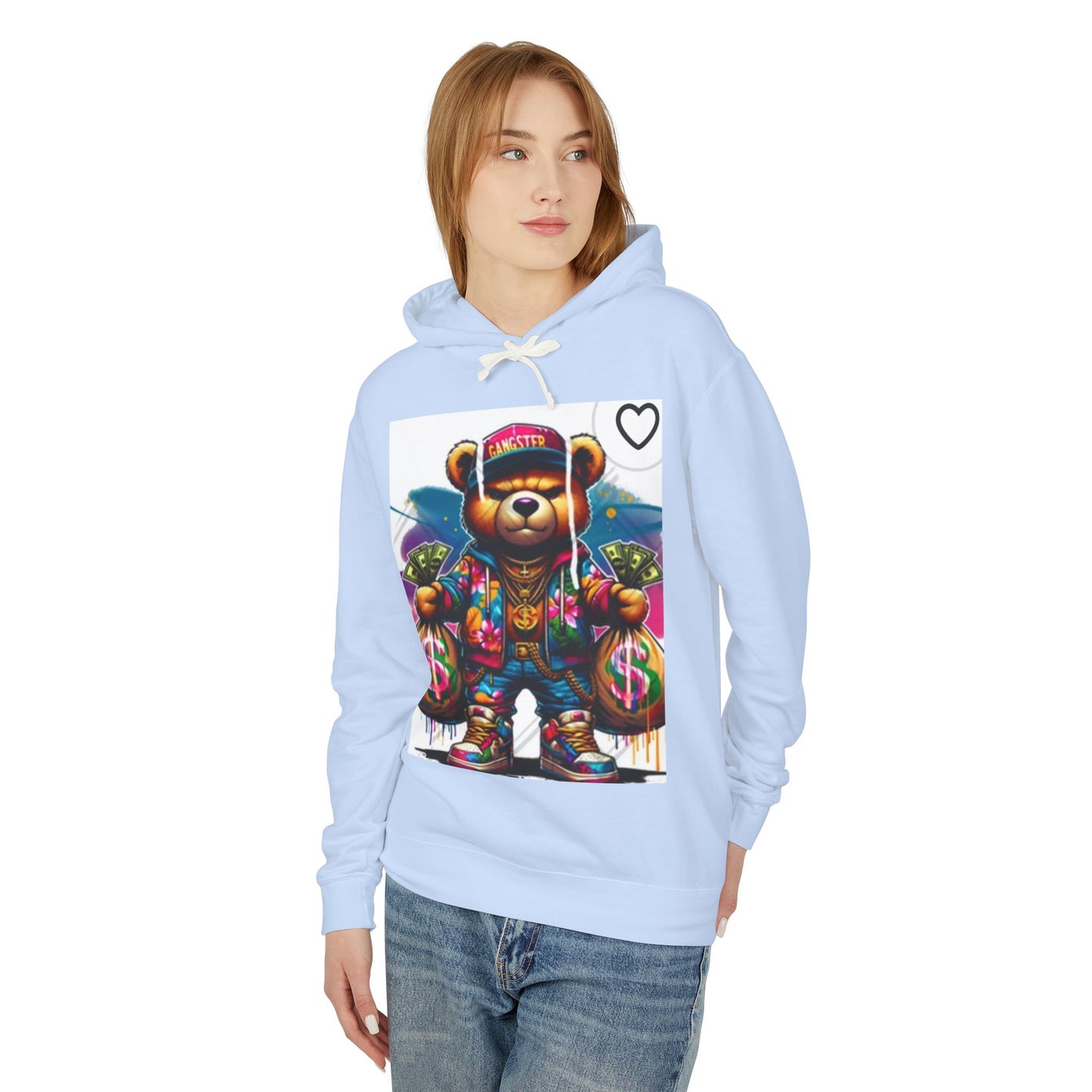 Trendy Bear Money Sweatshirt - Unisex Lightweight Hoodie for Gamers & Streetwear Fans