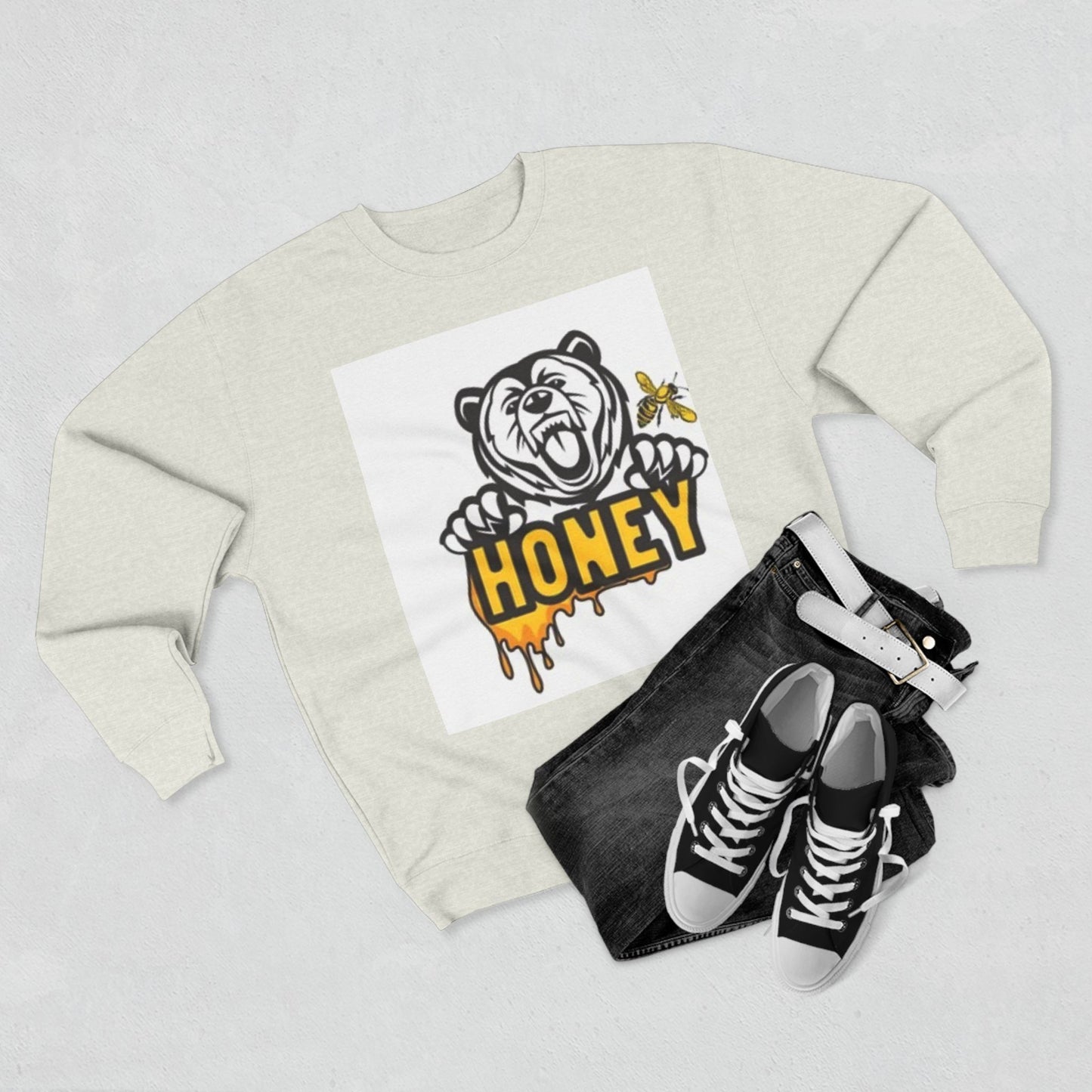 Honey Bear Unisex Crewneck Sweatshirt - Cozy and Fun Gift for Animal Lovers