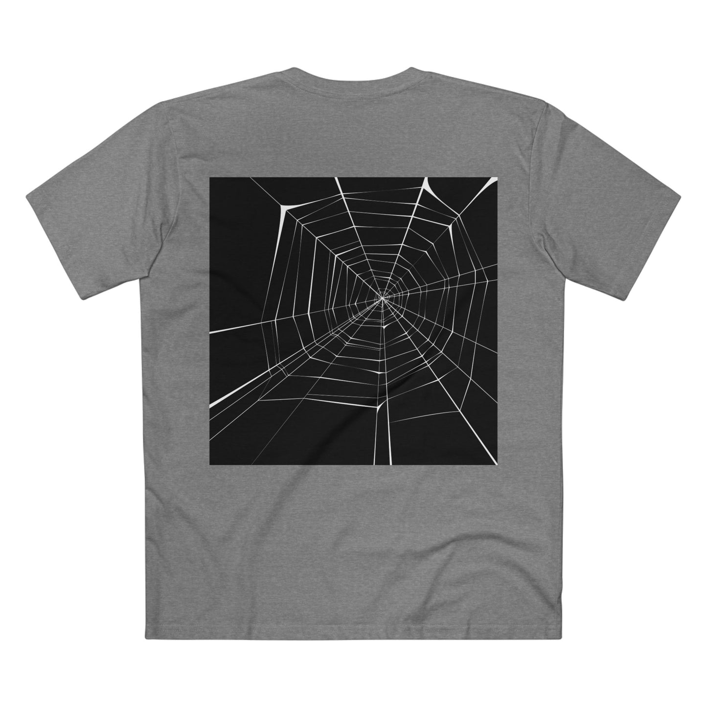 Geometric Deer & Spider Web Adult Staple Tee - Nature-Inspired Graphic T-Shirt for Outdoor Enthusiasts
