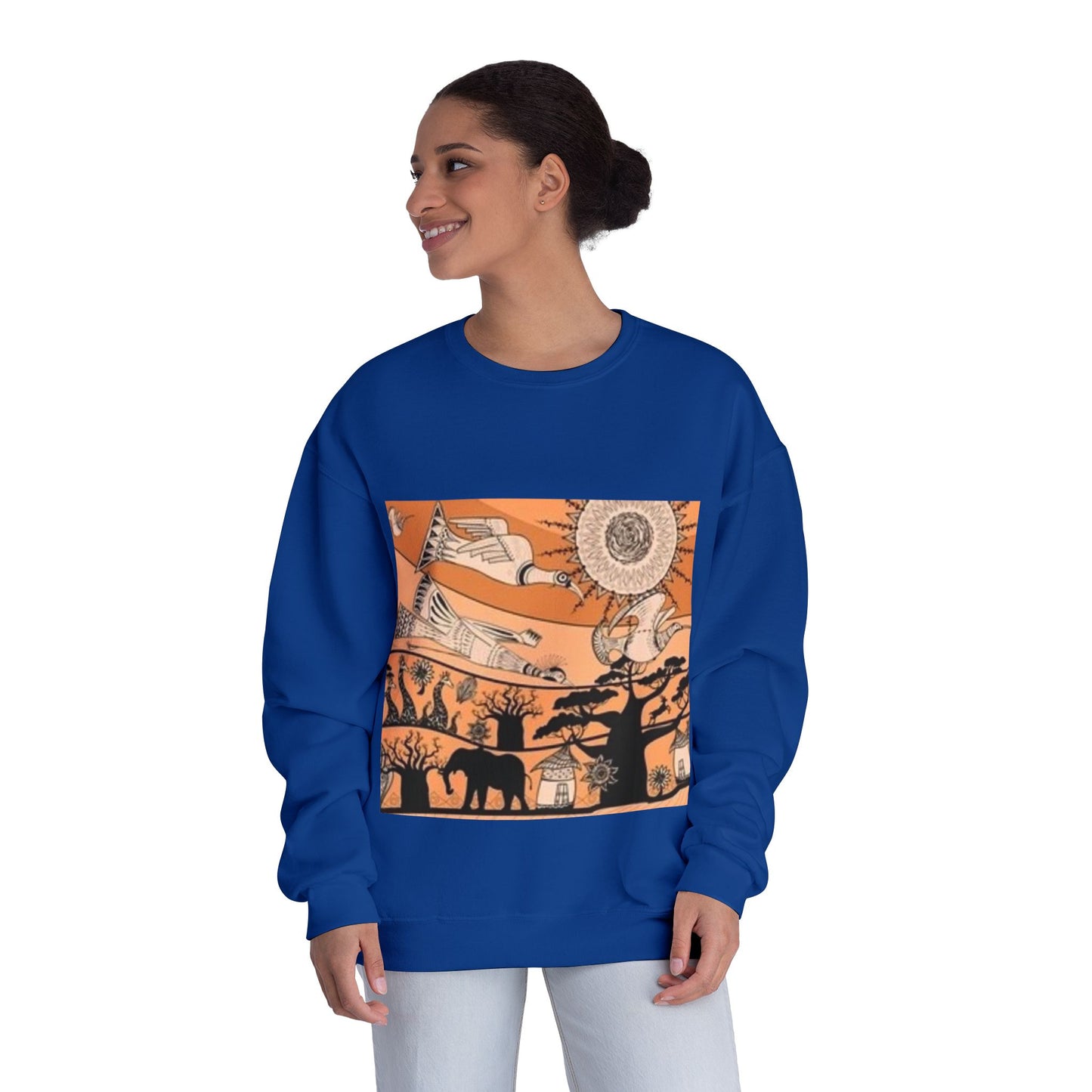 Bohemian Artistic Crewneck Sweatshirt | Nature & Sun Design