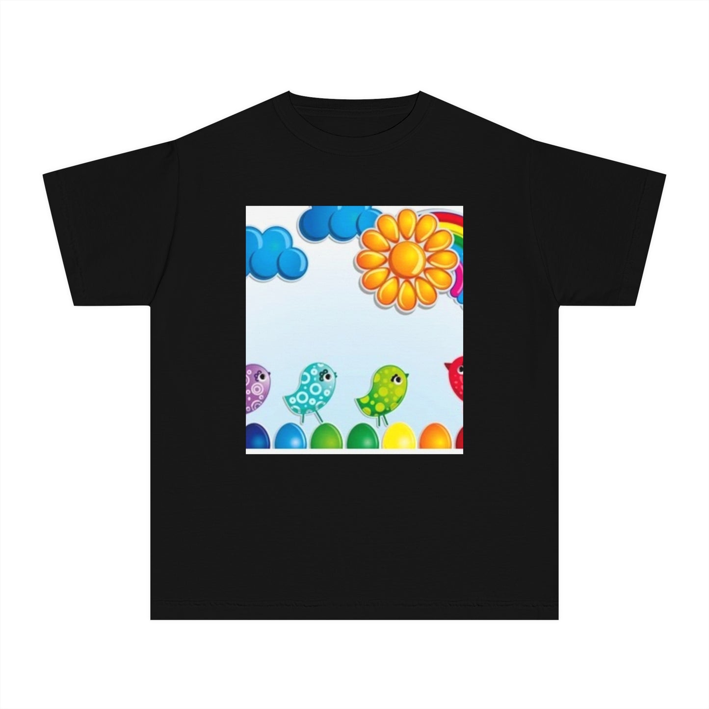 Colorful Spring Birds Youth Midweight Tee | Fun and Playful Shirt for Kids