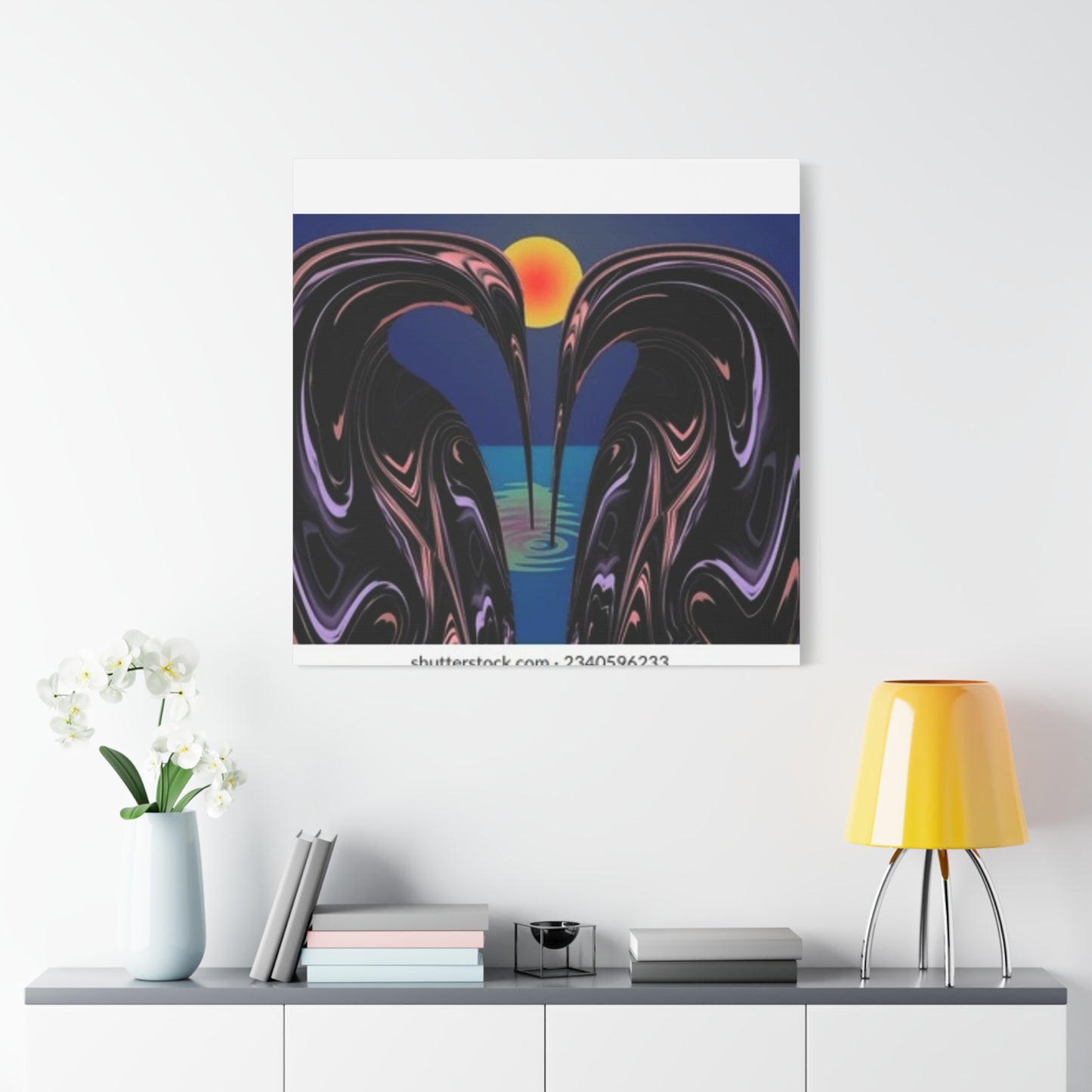 Romantic Abstract Canvas Art - Heart-Shaped Design for Home Decor