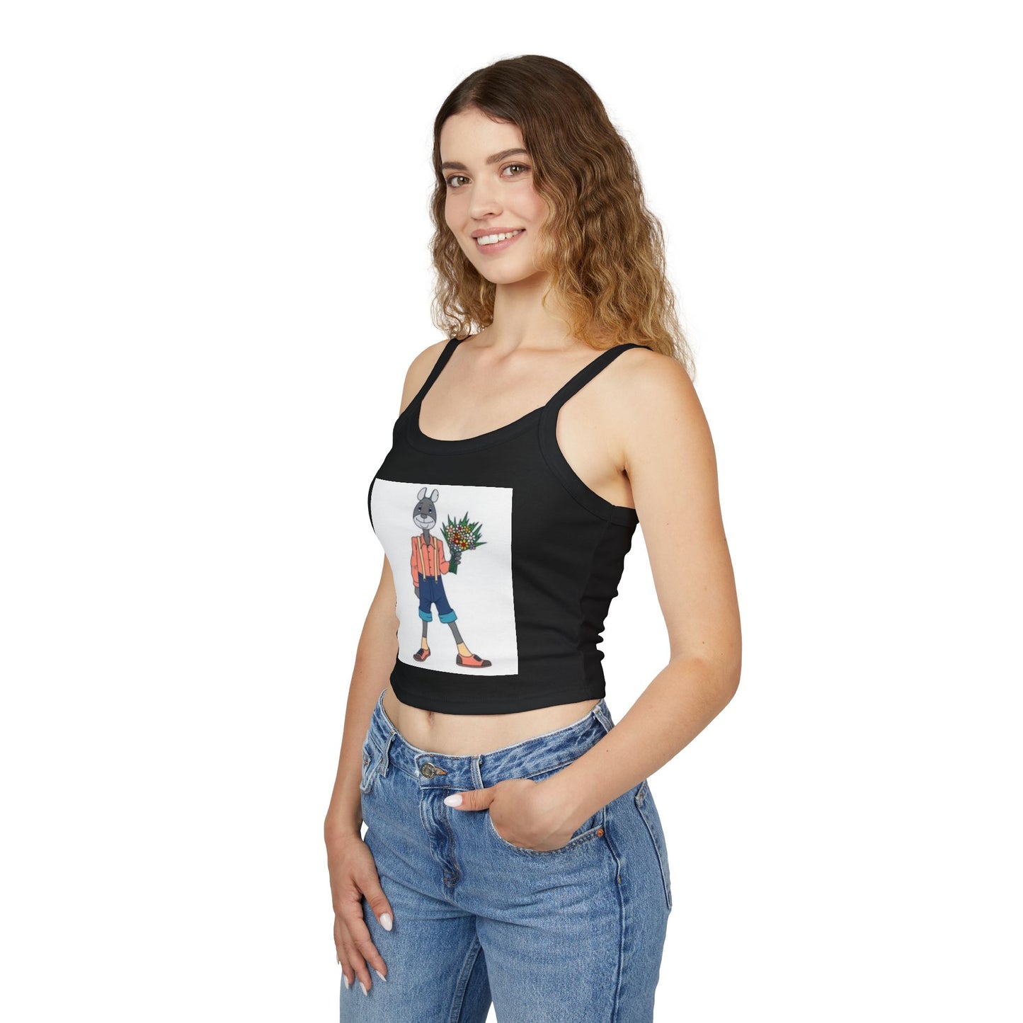 Whimsical Rabbit Floral Tank Top for Women