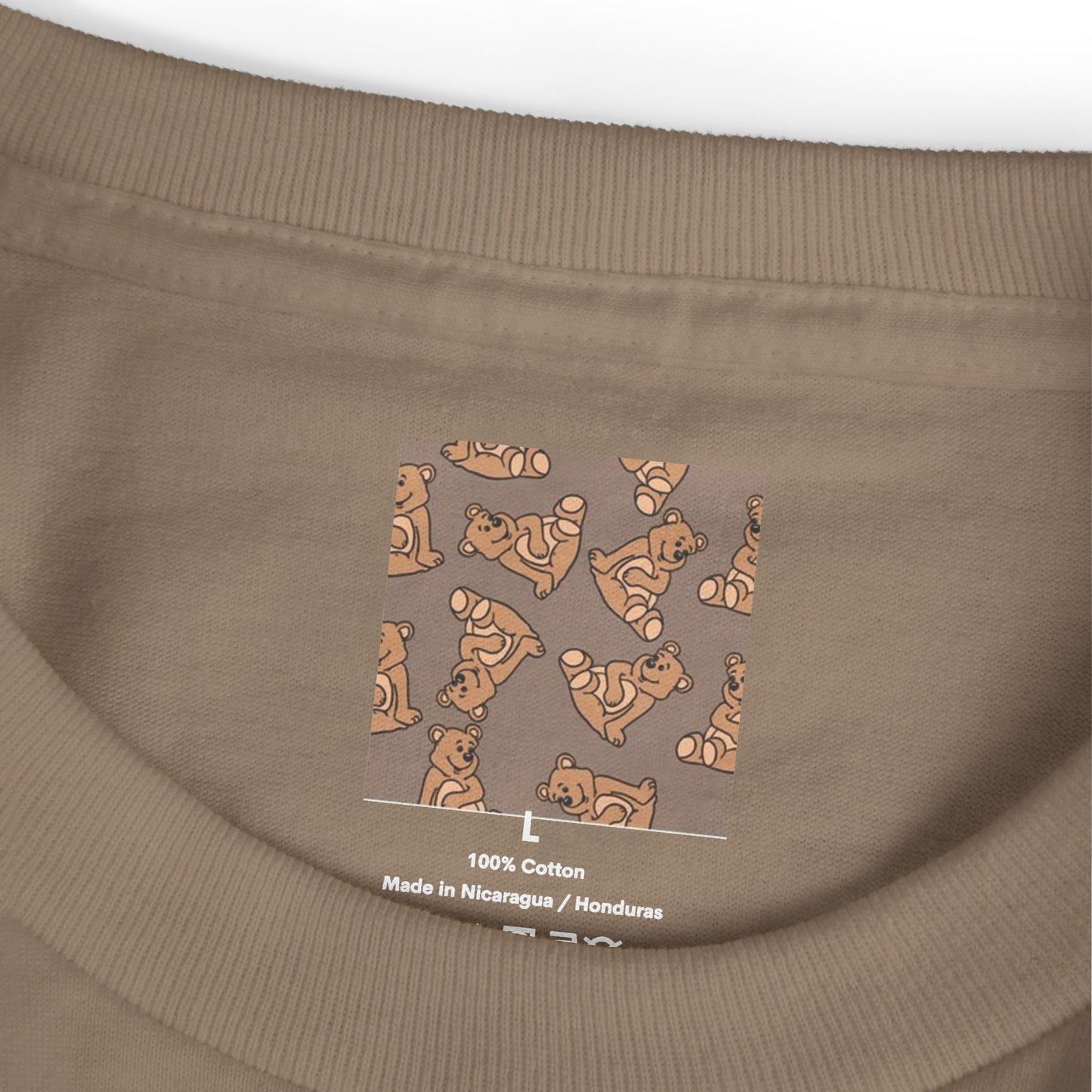 Cute Bear Print Unisex Heavyweight Tee - Perfect for Gifts & Casual Outfits