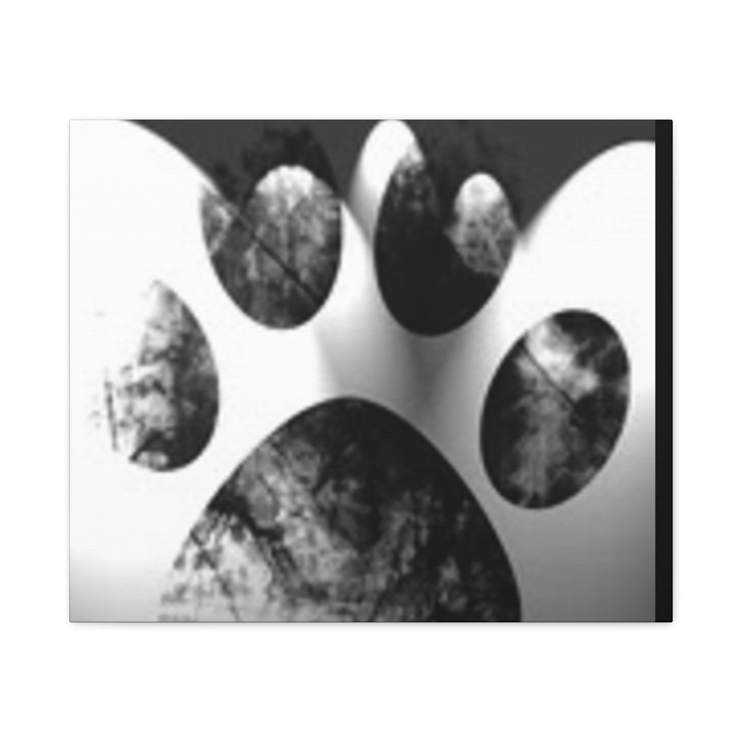 Black Paw Print Canvas Art - Modern Animal Decor for Pet Lovers