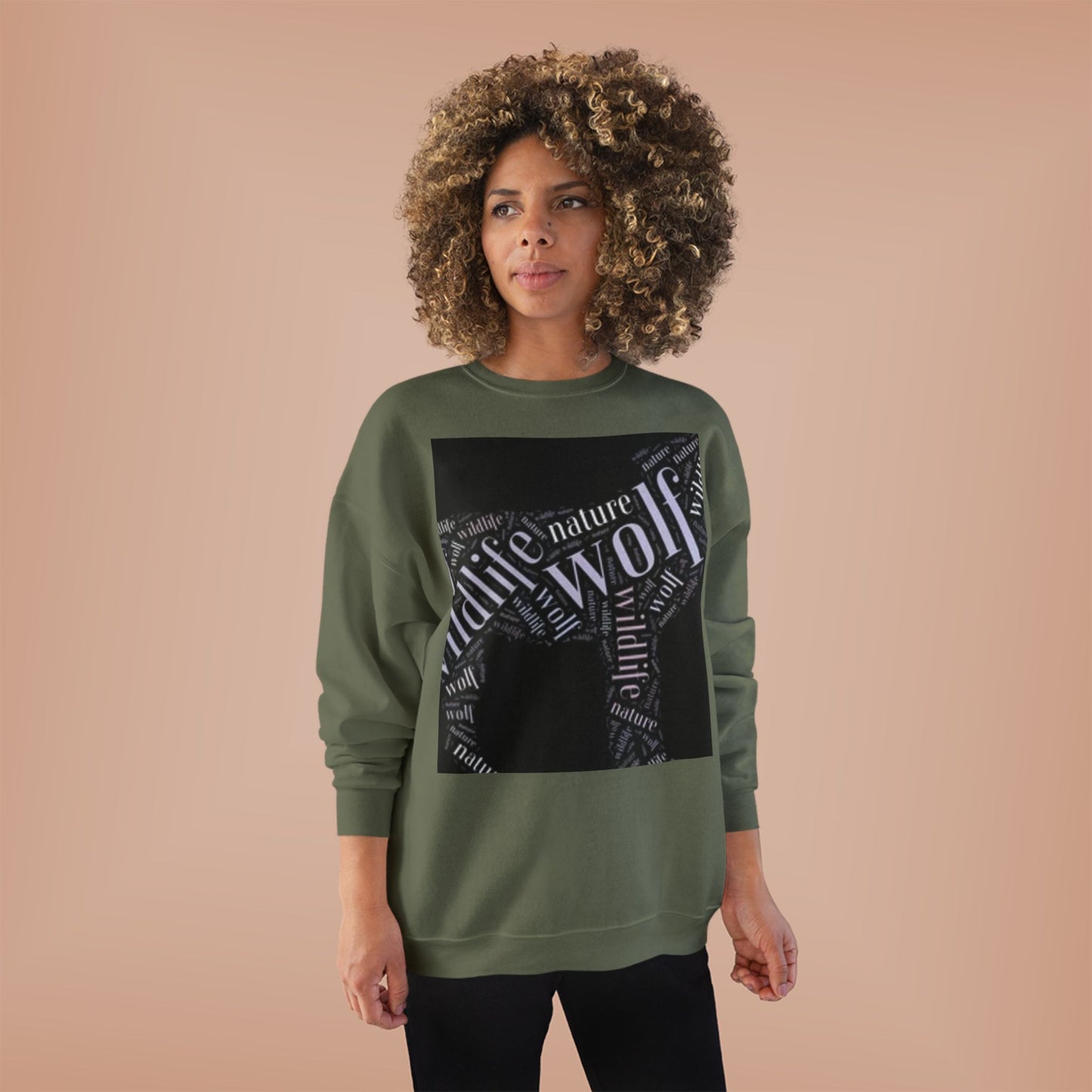 Unisex Eco-Friendly Wolf Graphic Crewneck Sweatshirt - Nature Lover Gift
