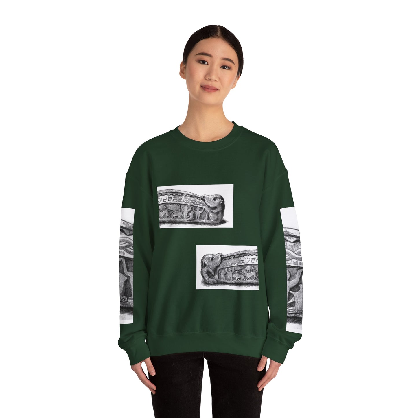 Artistic Unisex Heavy Blend™ Crewneck Sweatshirt - Vintage-Inspired Graphic Design