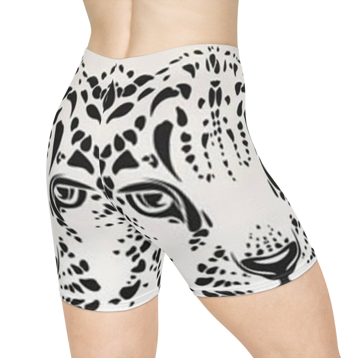 Women's Leopard Print Biker Shorts - Trendy Activewear for Fitness & Leisure