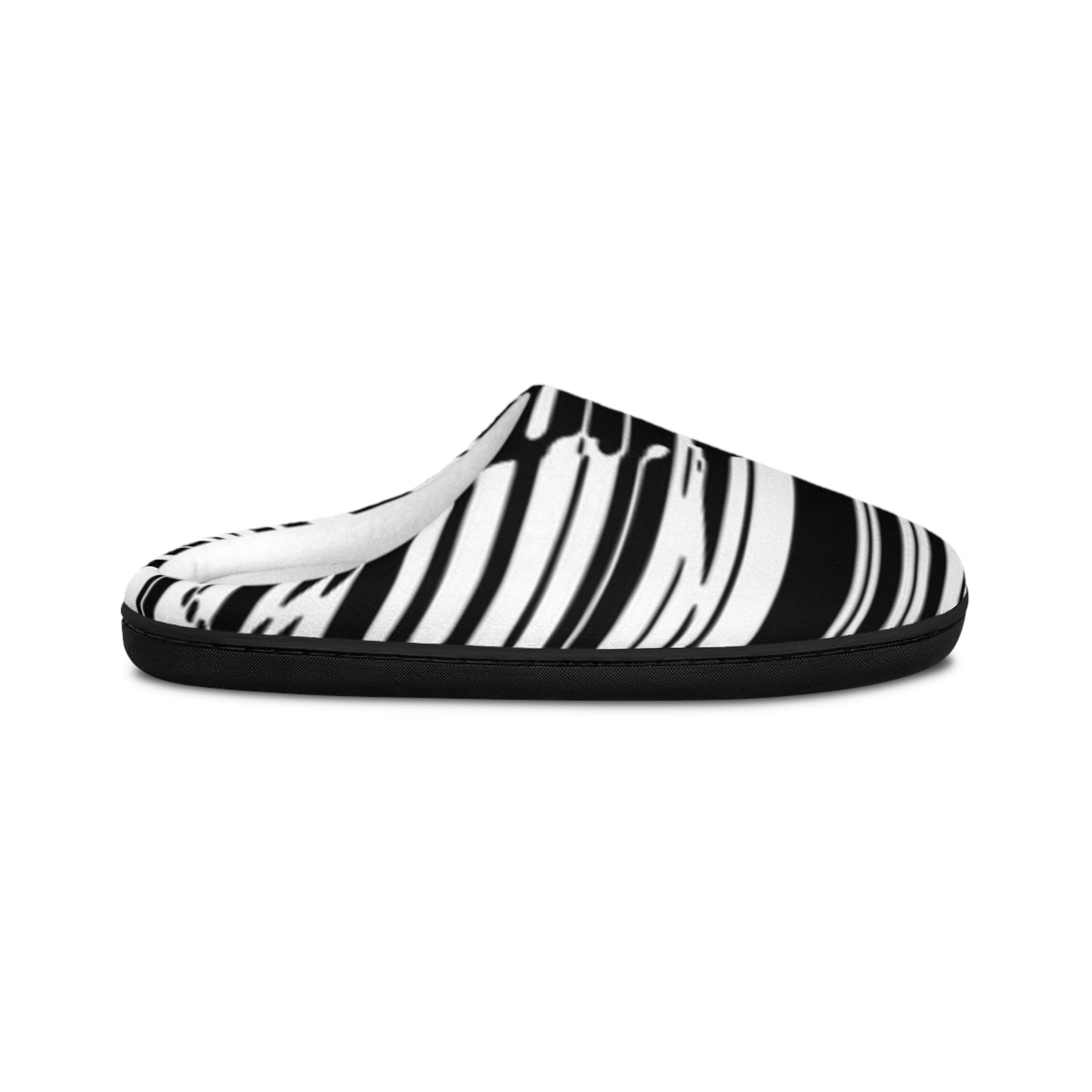 Stylish Black and White Men's Indoor Slippers - Cozy Home Footwear
