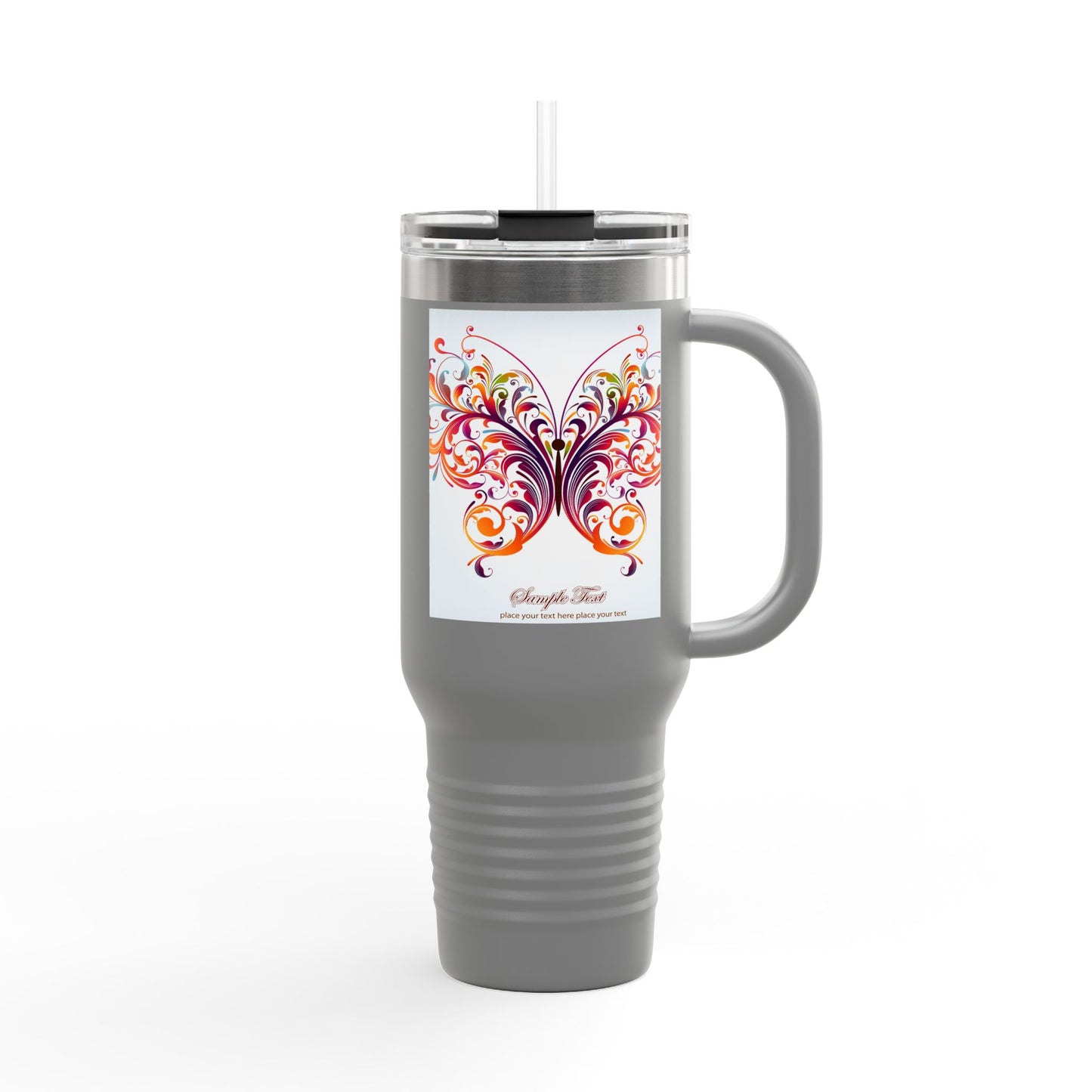 Elegant Insulated Travel Mug | 40oz with Nature-Inspired Design