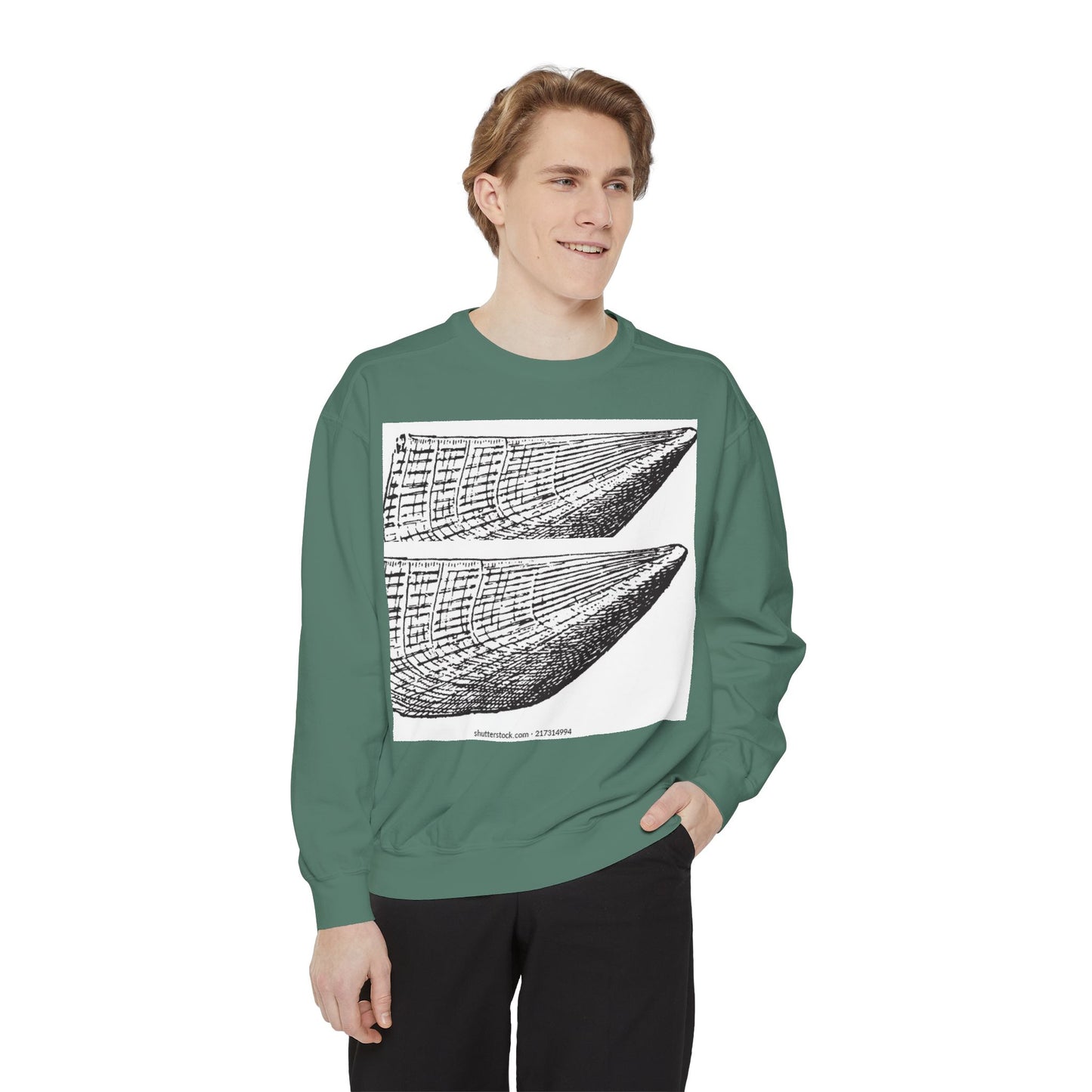 Graphic Unisex Garment-Dyed Sweatshirt | Nautical Design for Ocean Lovers