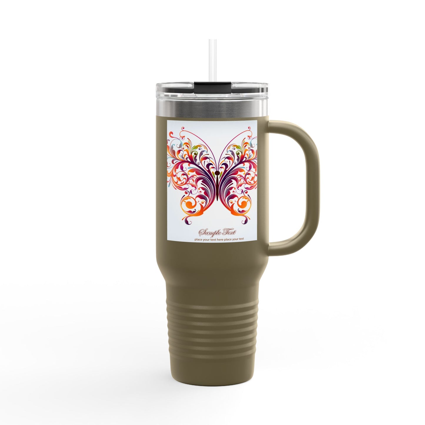 Elegant Insulated Travel Mug | 40oz with Nature-Inspired Design