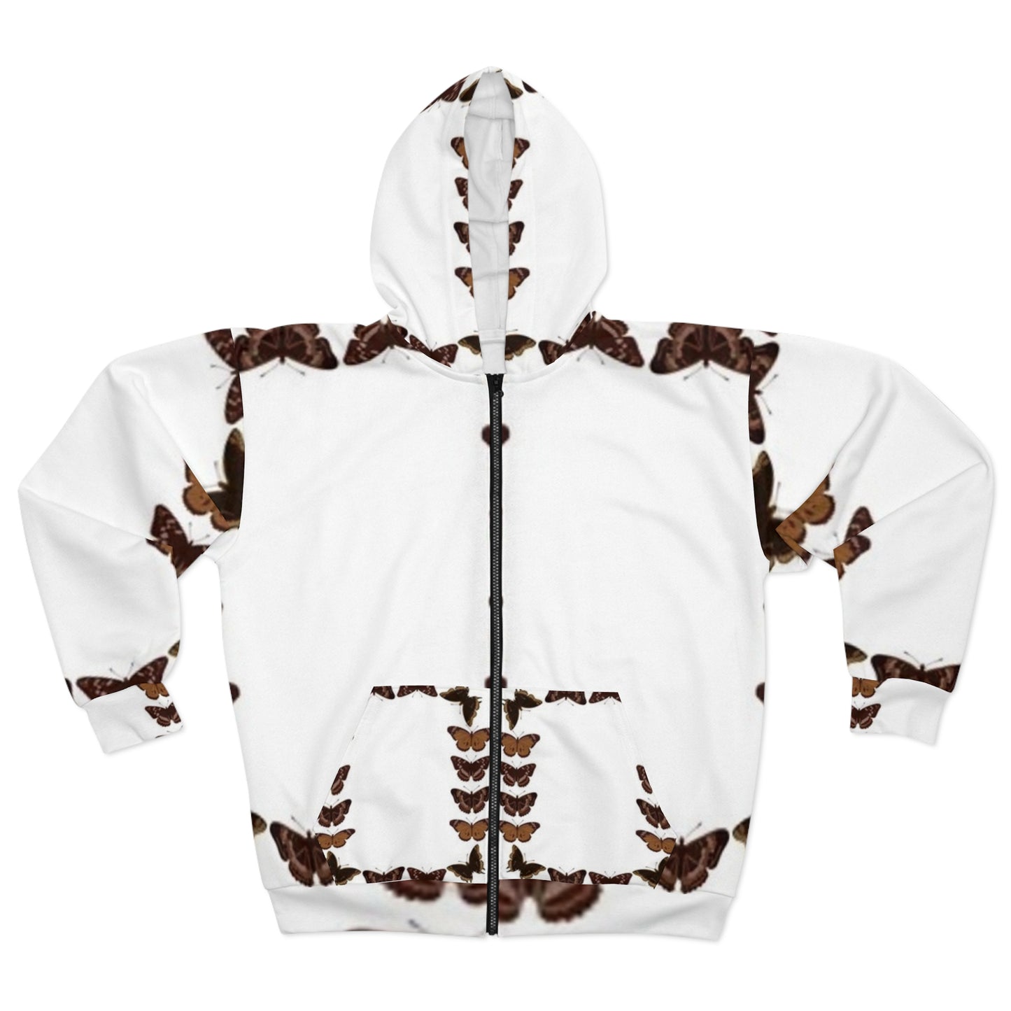 Butterfly Unisex Zip Hoodie - Nature-Inspired Cozy Jacket