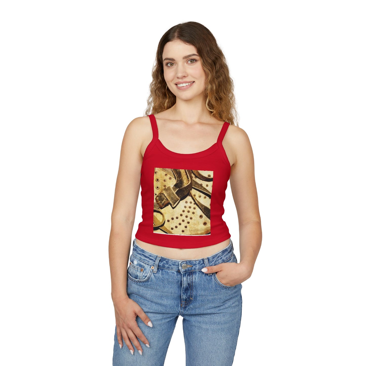 Artistic Women's Spaghetti Strap Tank Top - Stylish Summer Wear