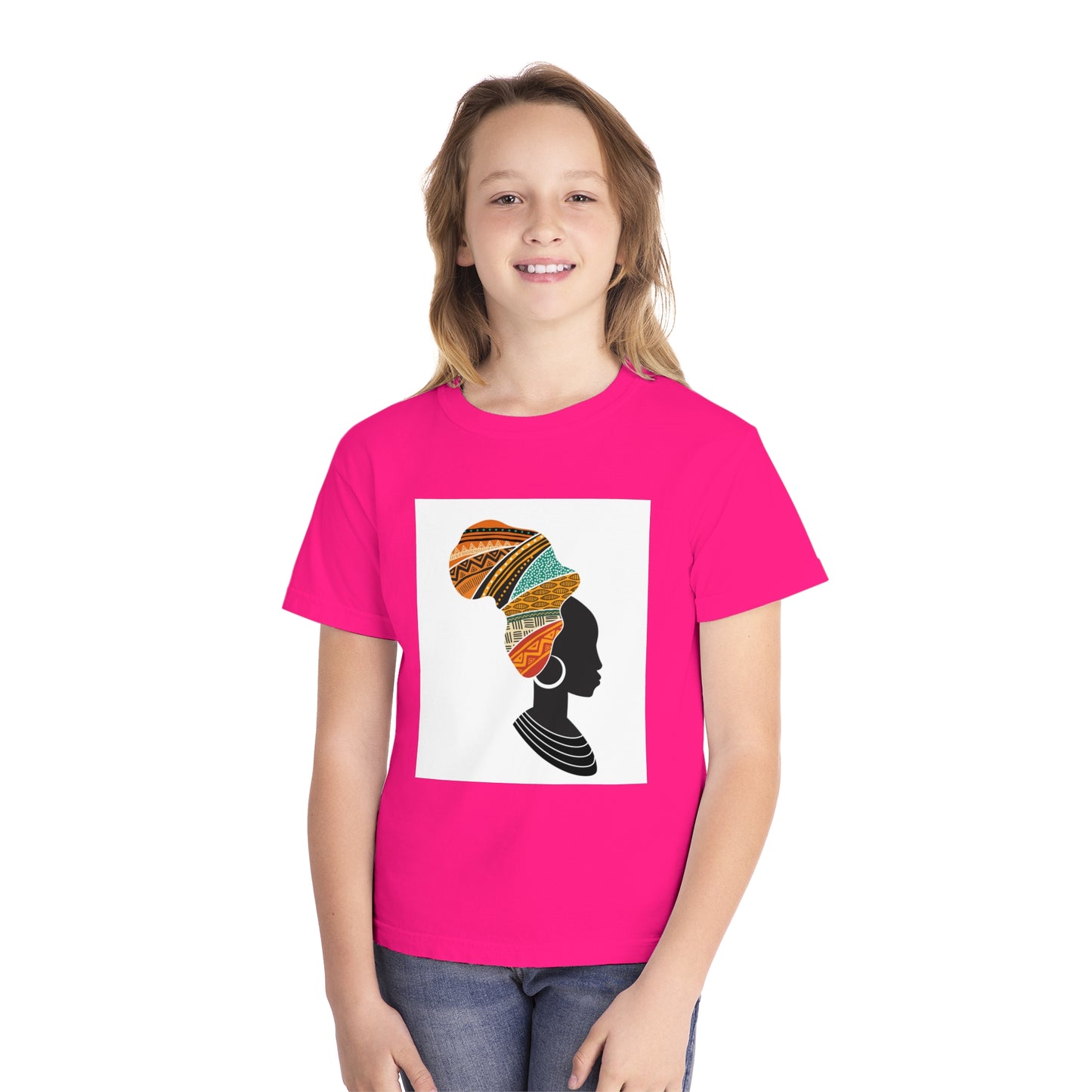 Youth Midweight Tee - African Heritage Design for Creative Kids