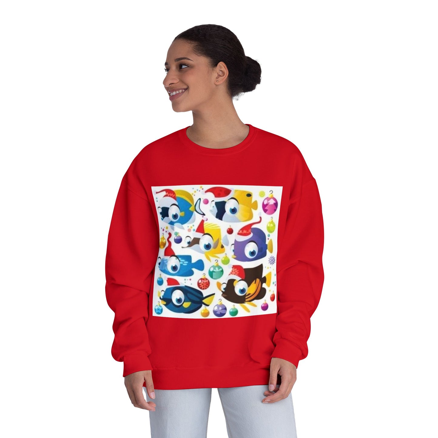 Whimsical Colorful Crewneck Sweatshirt – Fun Cartoon Design