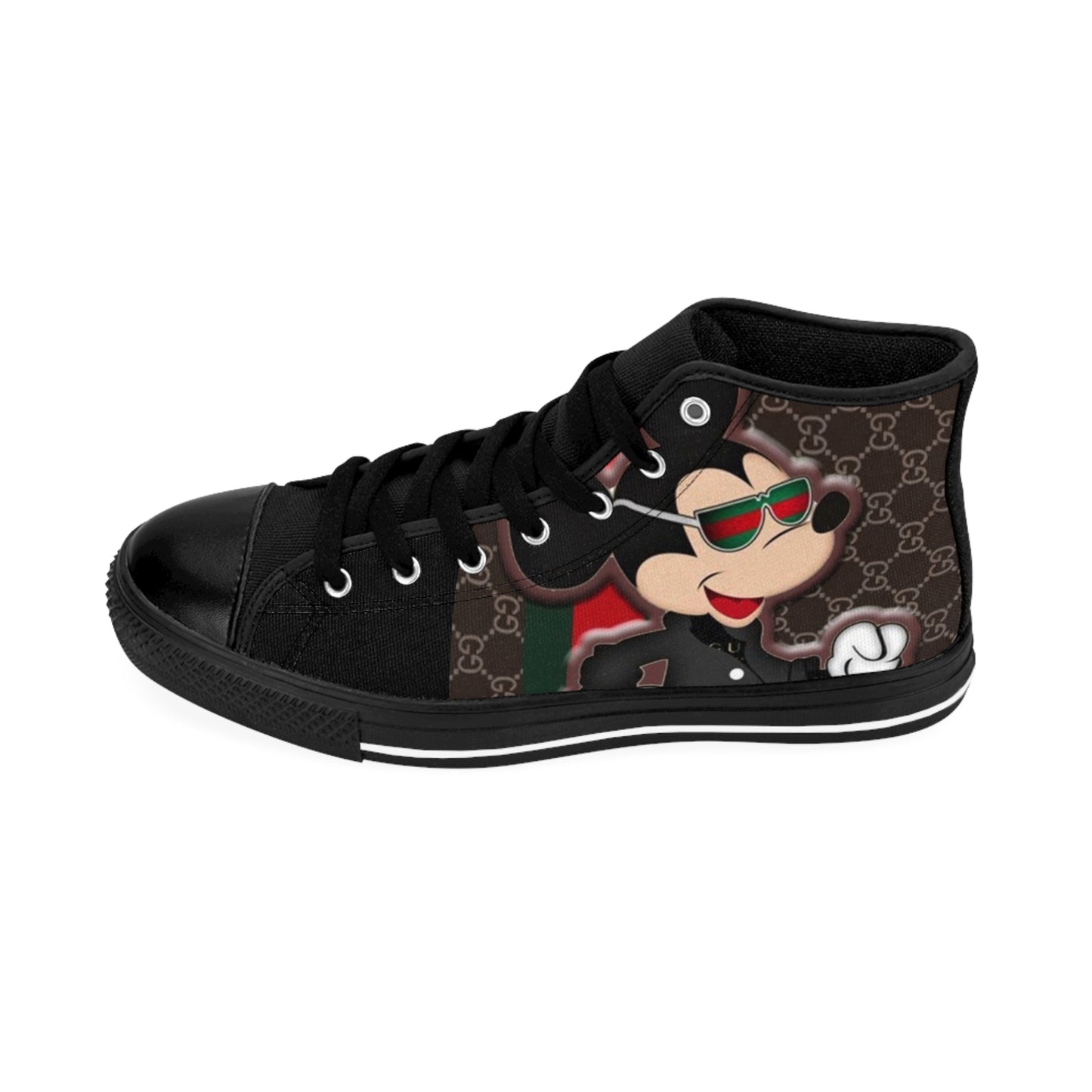 Men's Classic Sneakers - Stylish Mickey Mouse Graphic High Tops