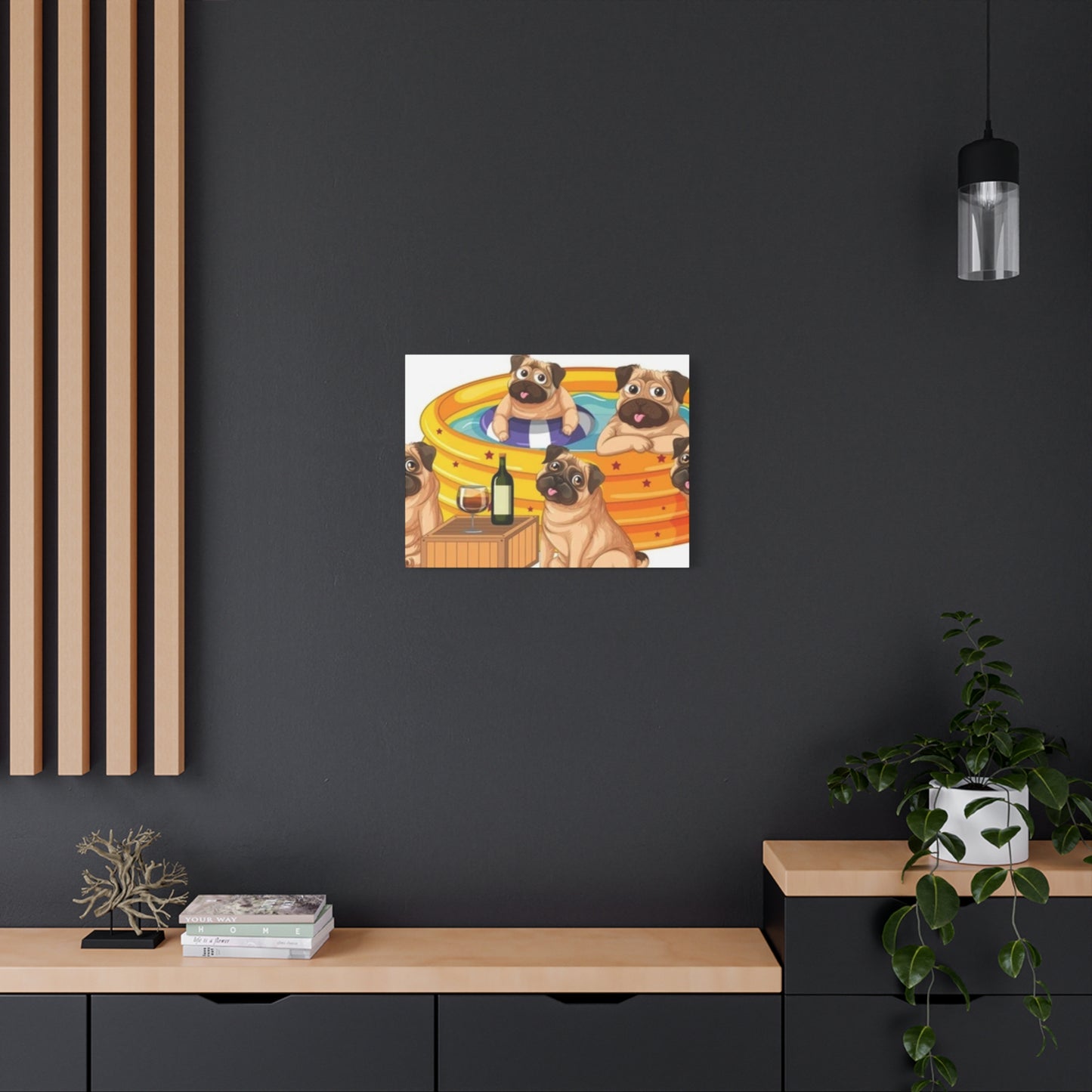 Pug Pool Party Canvas Art - Fun Pet Decor
