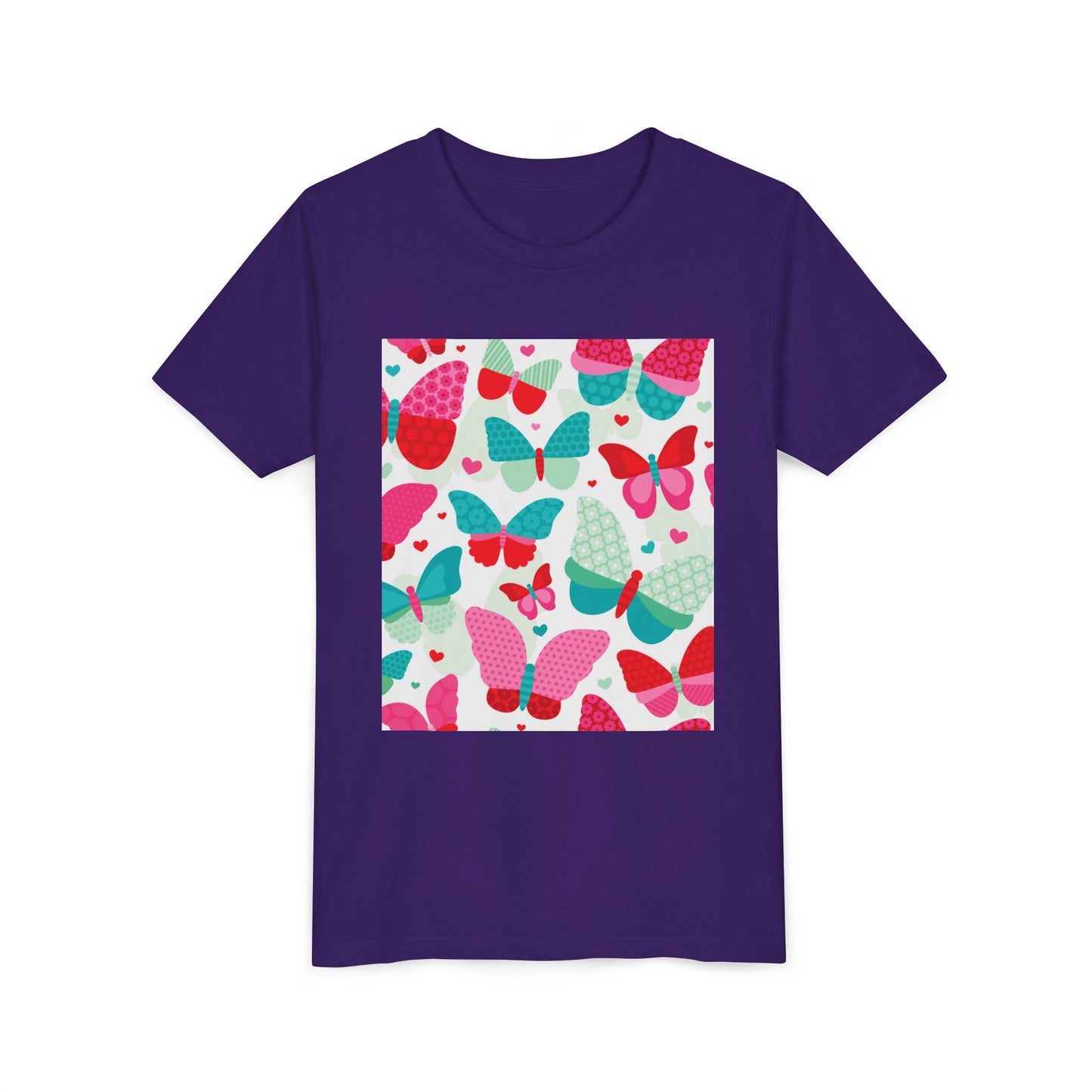 Colorful Butterfly Youth Short Sleeve Tee - Fun & Playful Design for Spring Celebrations