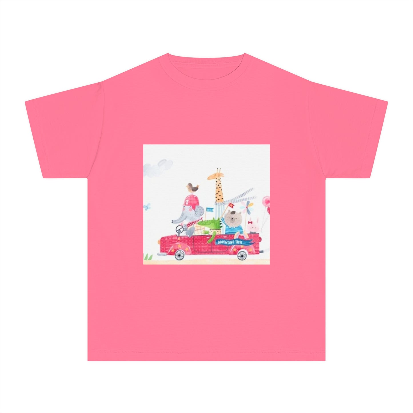 Fun Animal Adventure Youth Midweight Tee - Colorful Kids Tee for Playtime