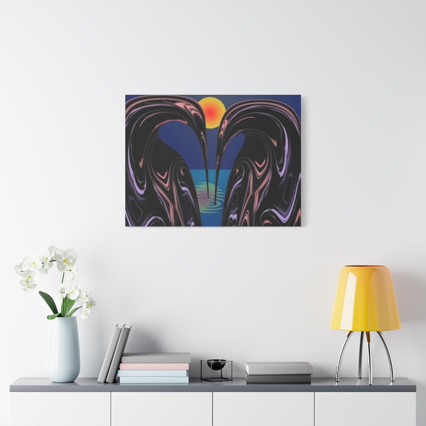 Romantic Abstract Canvas Art - Heart-Shaped Design for Home Decor